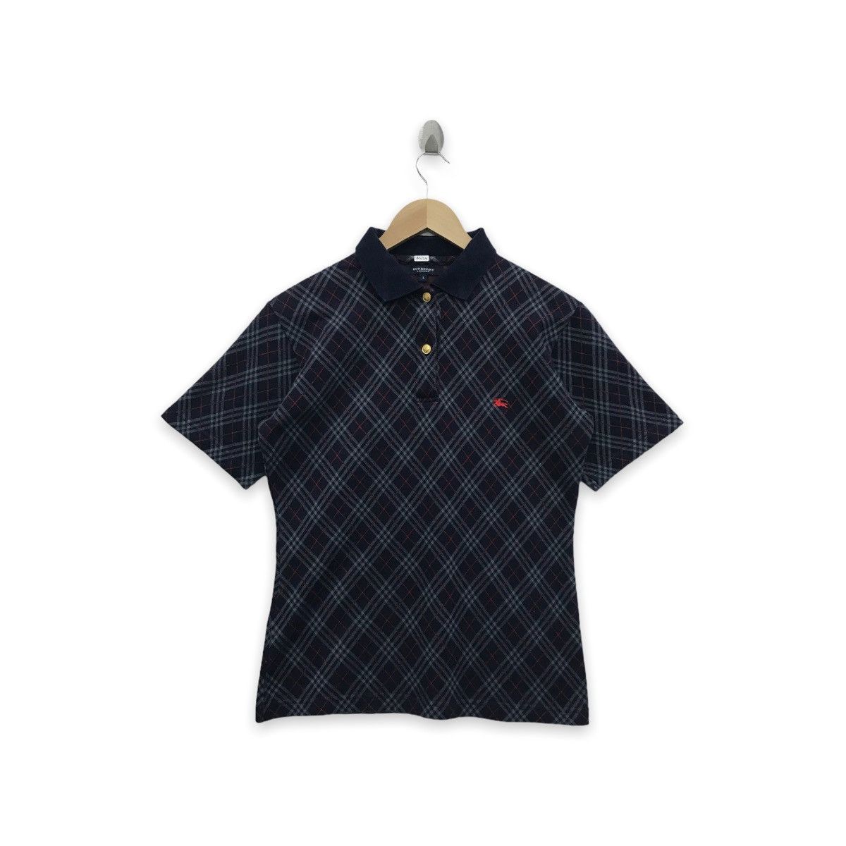 Burberry Rare burberry nova check polo tshirt button ups Size US L / EU 52-54 / 3 - 1 Thumbnail