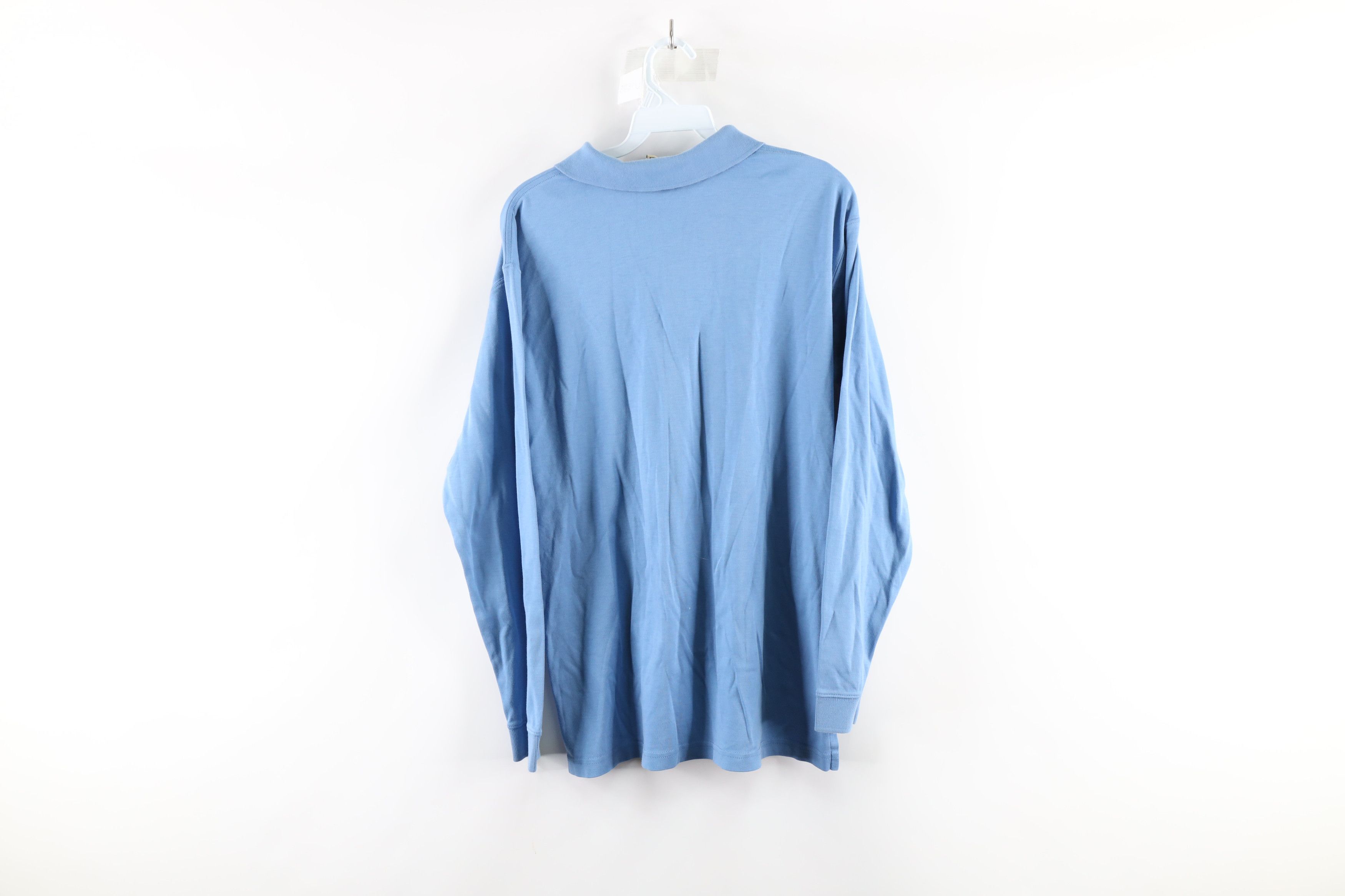 Vintage Vintage LL Bean Long Sleeve Rugby Polo Shirt Blue Cotton Size US M / EU 48-50 / 2 - 6 Thumbnail