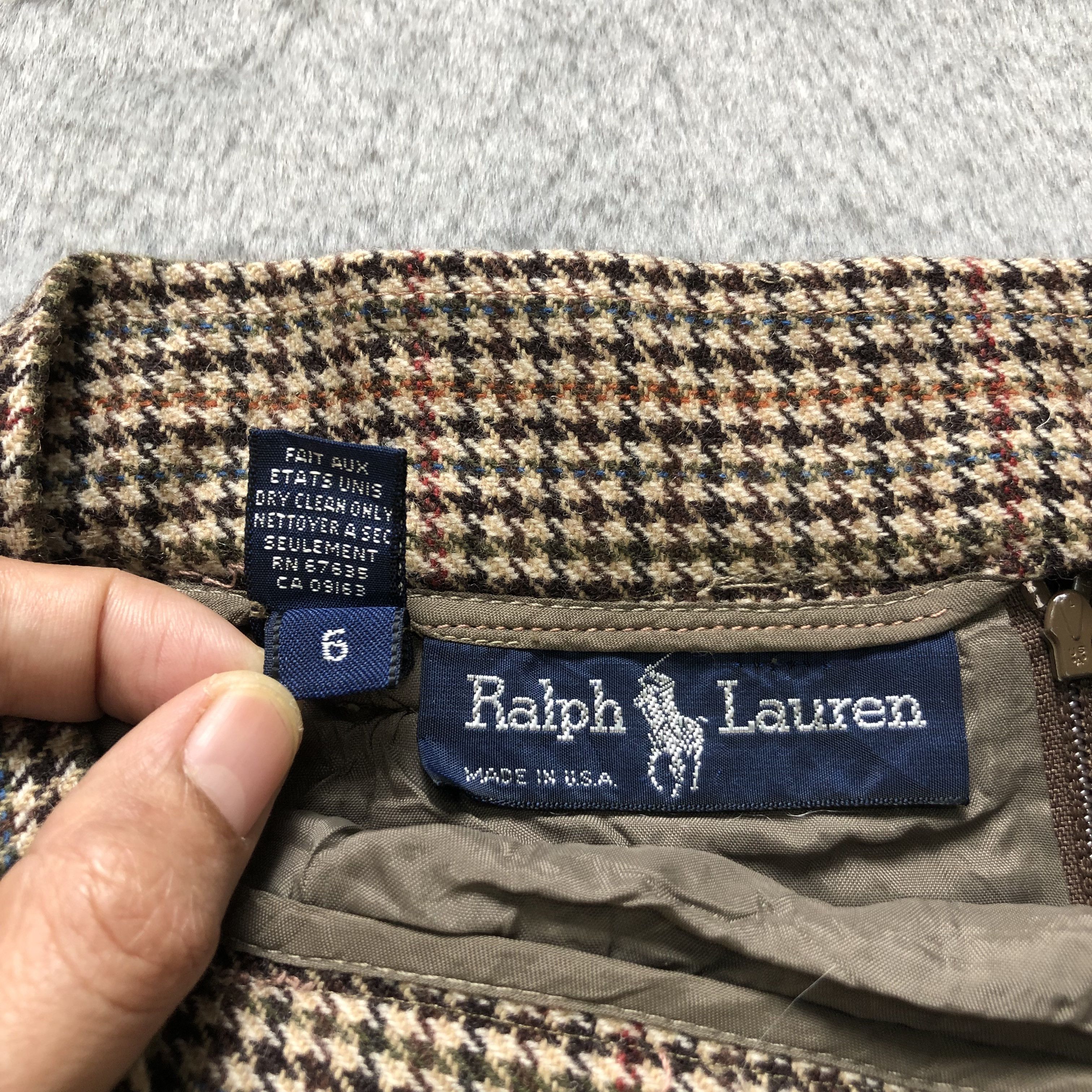 Ralph Lauren RALPH LAUREN HOUNDSTOOTH WOOL MINI SKIRTS #6928-97 Size 23" - 4 Thumbnail