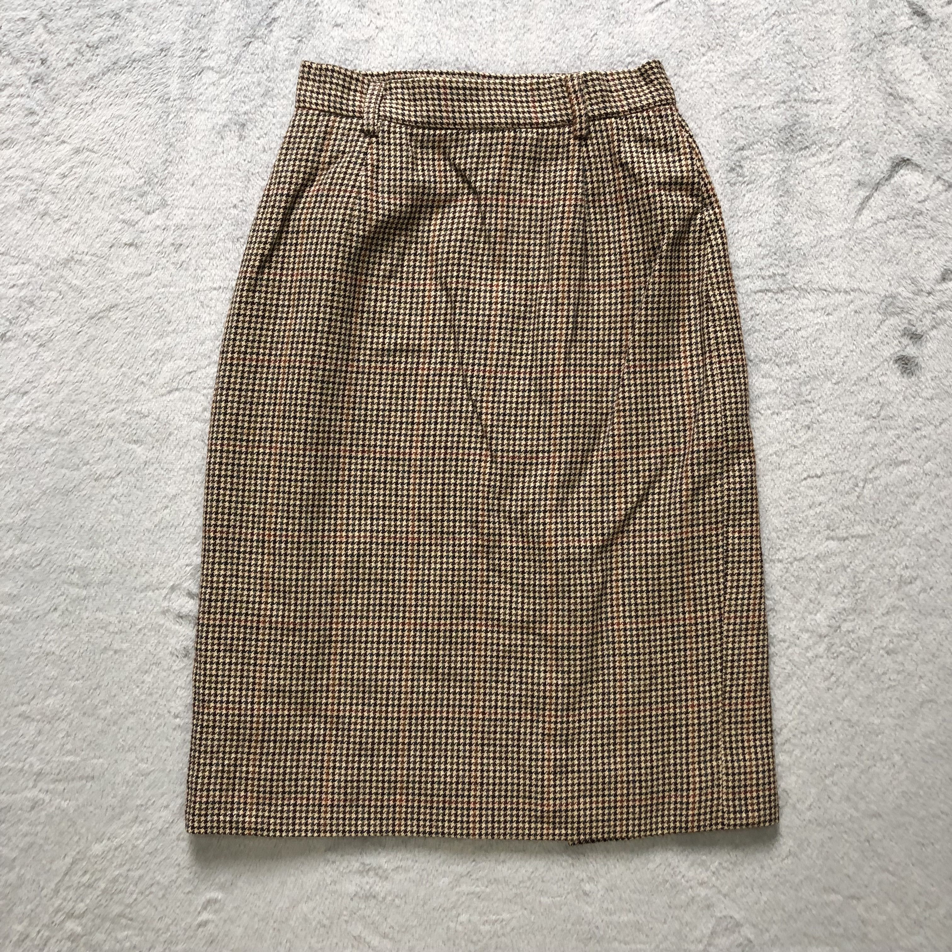 image of Made In USA x Ralph Lauren Ralph Laurent Houndstooth Wool Mini Skirts 6928-97, Women's (Size 23)