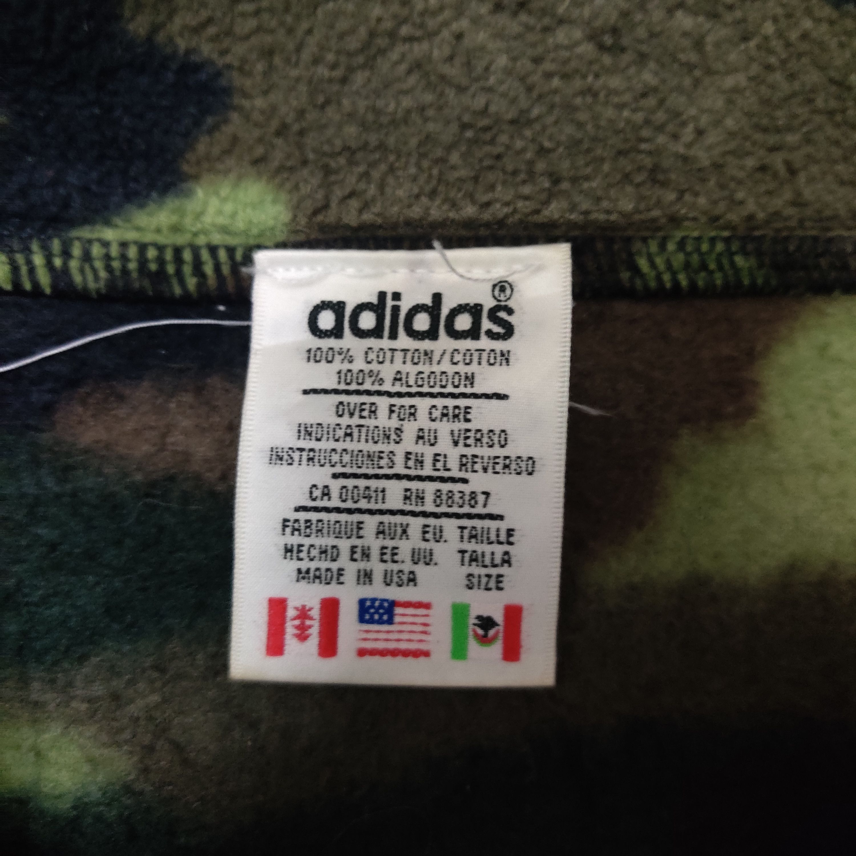 Adidas Vintage Adidas Fleece Camouflage Single Pocket Zip Up Size US M / EU 48-50 / 2 - 4 Thumbnail