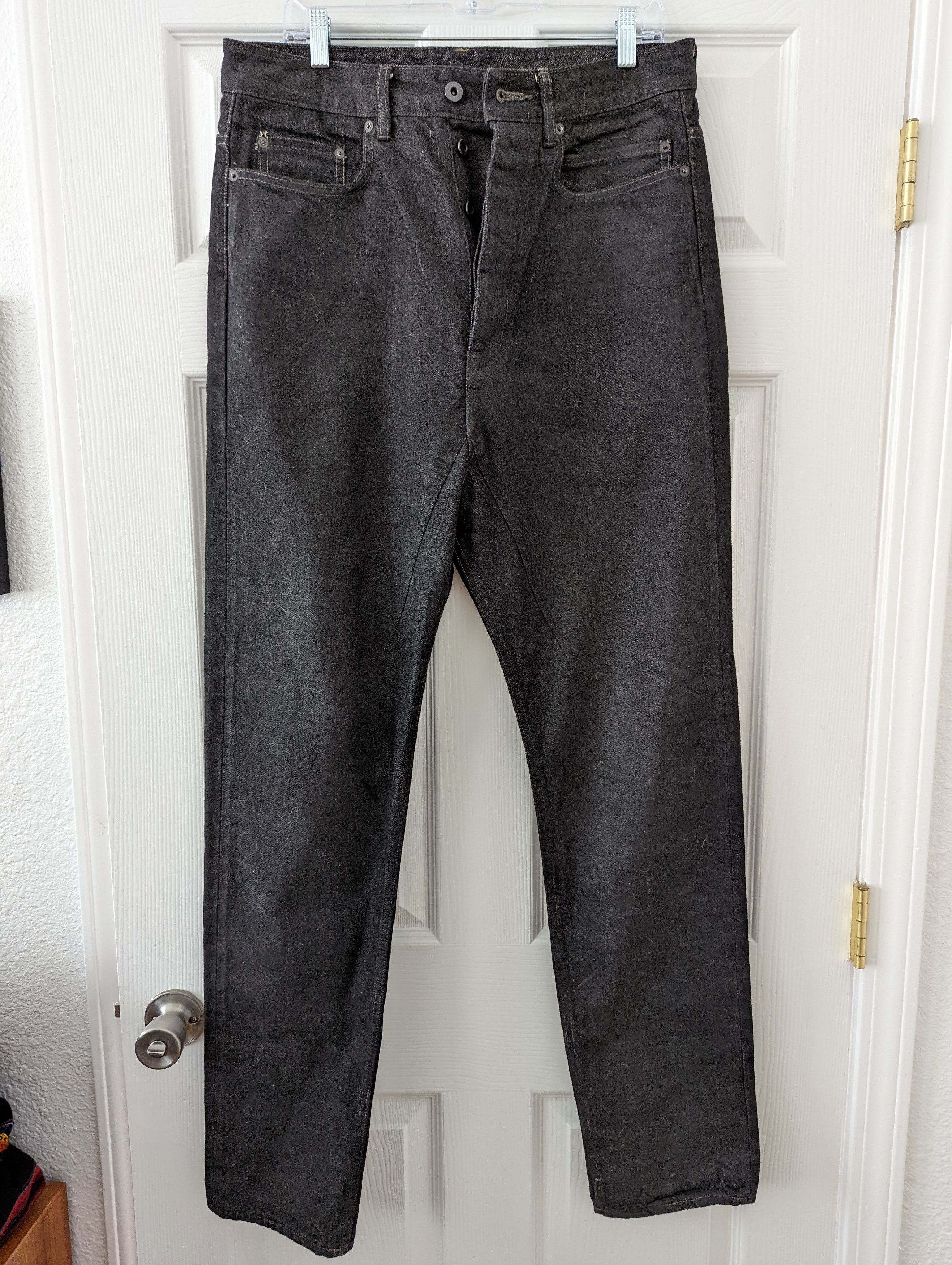 Rick Owens Drkshdw Rick Owens MIJ Collapse Cut Waxed Denim