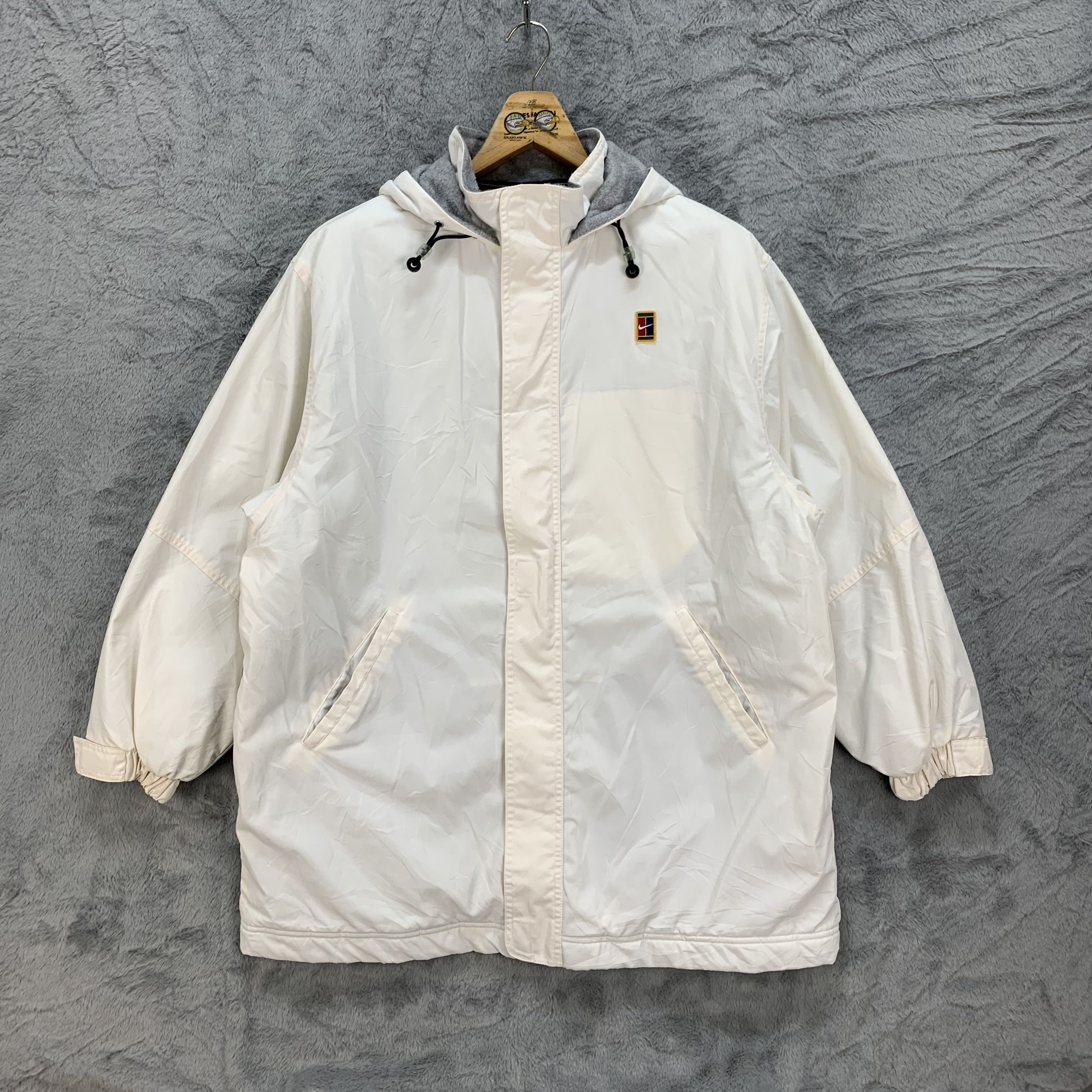 Nike Vintage Nike Court Tennis White Parka #4407-152 Size L / US 10 / IT 46 - 4 Thumbnail