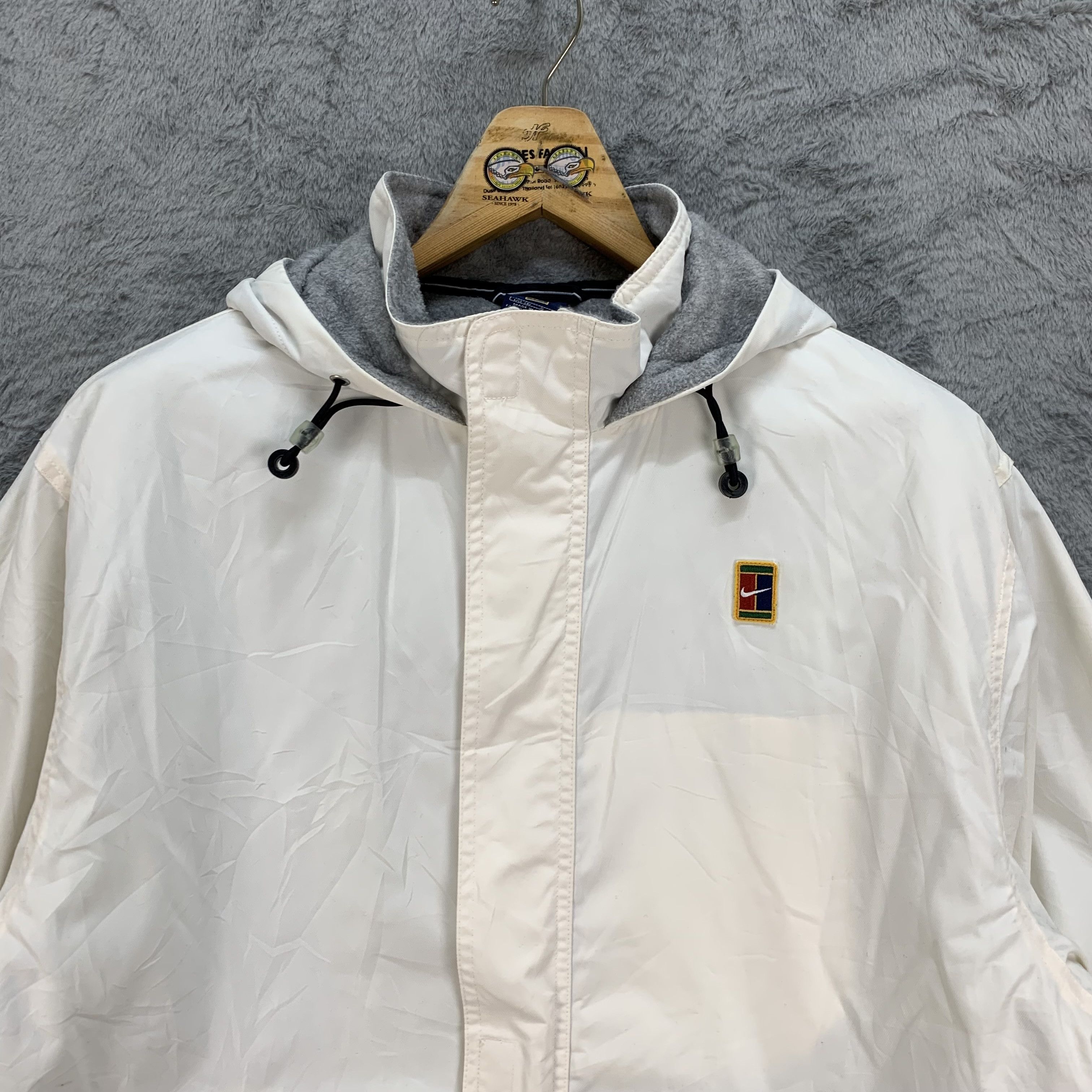 Nike Vintage Nike Court Tennis White Parka #4407-152 Size L / US 10 / IT 46 - 5 Thumbnail