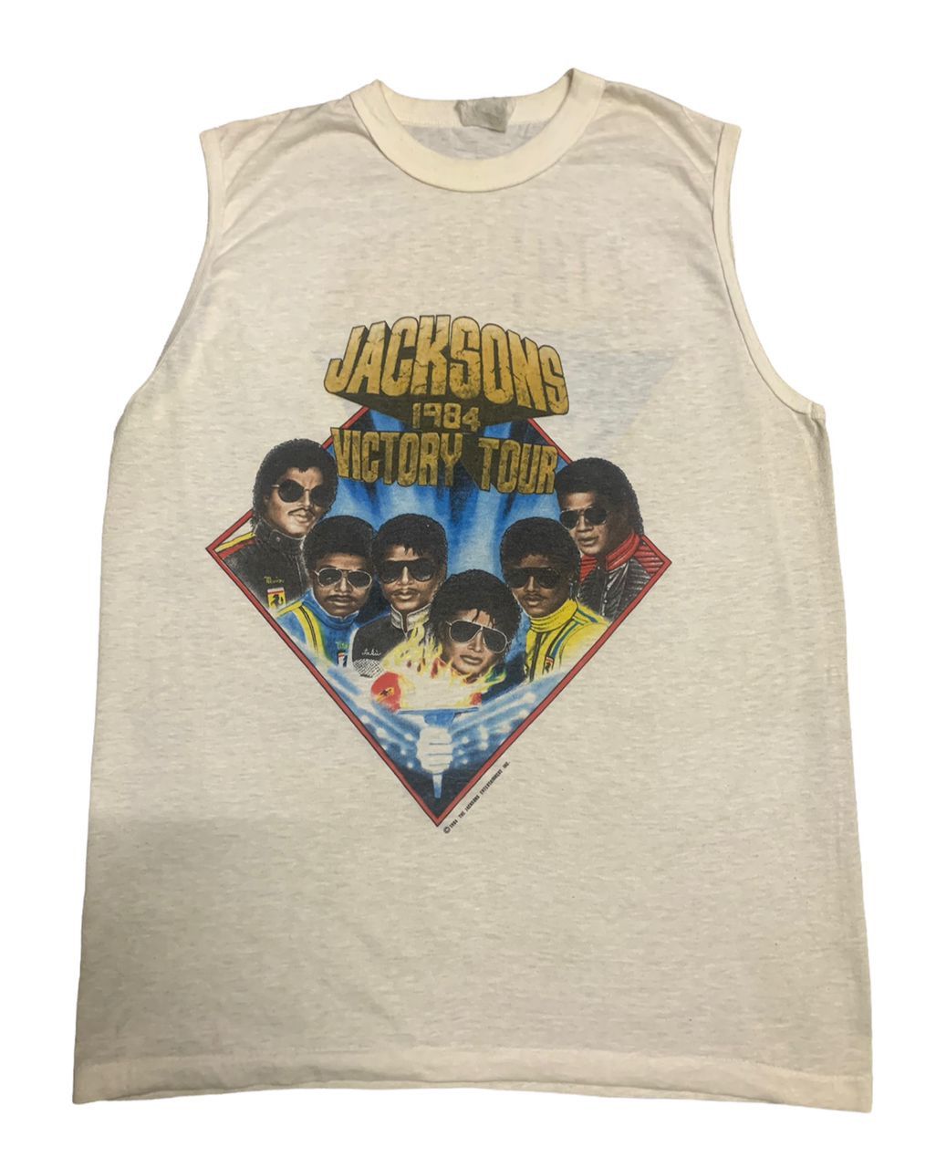 Band Tees × Michael Jackson × Vintage Vintage Jacksons 1984 Victory Tour Sleeveless Tees Size US S / EU 44-46 / 1 - 2 Thumbnail