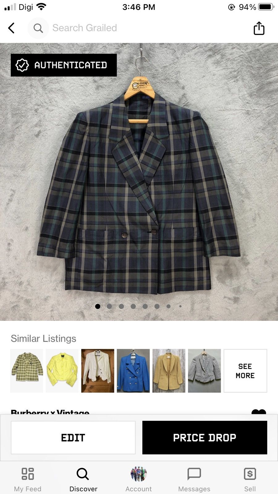 Burberry Vintage Burberrys' Nova Check Suit Jacket / Blazer #1042-42 Size M / US 6-8 / IT 42-44 - 14 Thumbnail