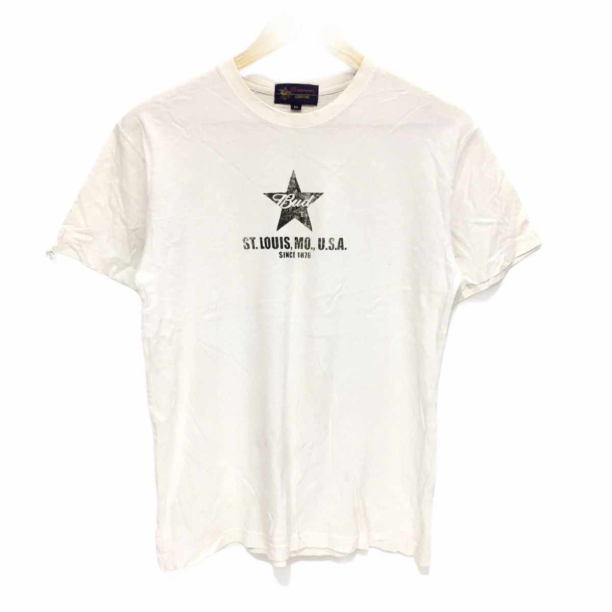 Vtg BUDWEISER USA ST LOIUS 1876 Beer Star Logo Tee Shirt