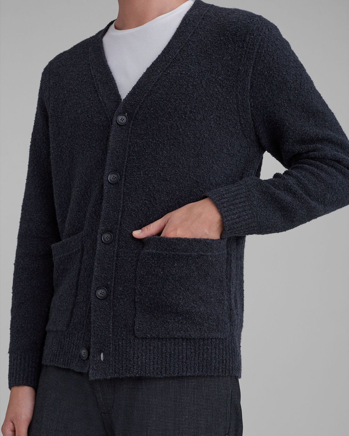 NWOT Club Monaco Bouclé Cardigan Charcoal - Size M