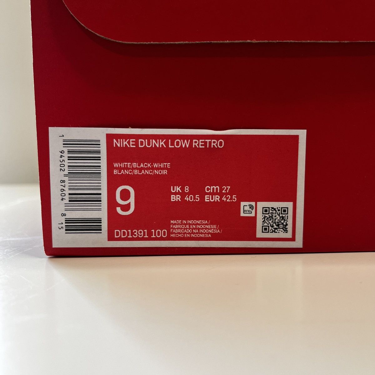 Nike Nike Dunk Low Retro Panda (Black/White) DD1391 100 Size US 9 / EU 42 - 8 Thumbnail