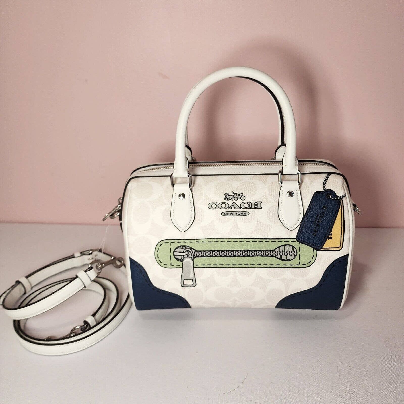 Coach Rowan Satchel discount In Signature Canvas With Trompe L'oeil Print