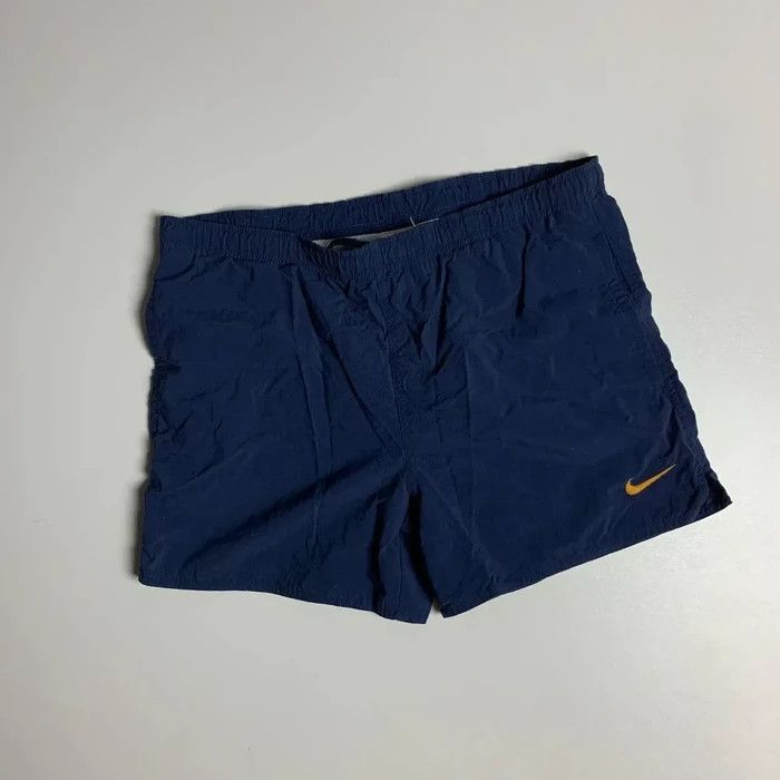 Nike Nike shorts vintage swoosh back size M-L navy 90s Size US 34 / EU 50 - 1 Thumbnail