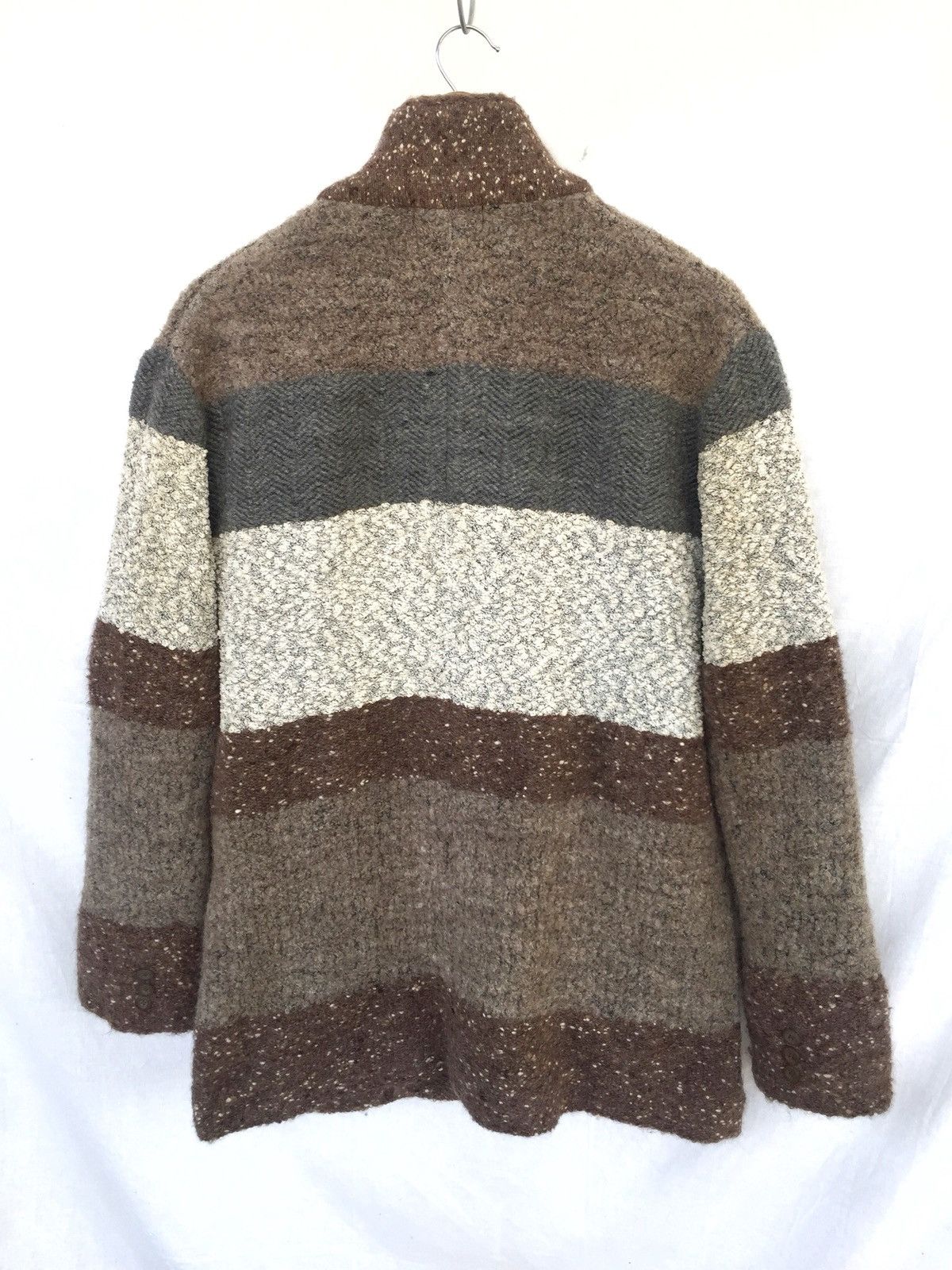 Designer × Japanese Brand [ LAST DROP ! ] Madam Nicole Yukio Kobayaski Multicolor Patchwork Wool Oversized Warm Coat Jacket Size US L / EU 52-54 / 3 - 4 Thumbnail