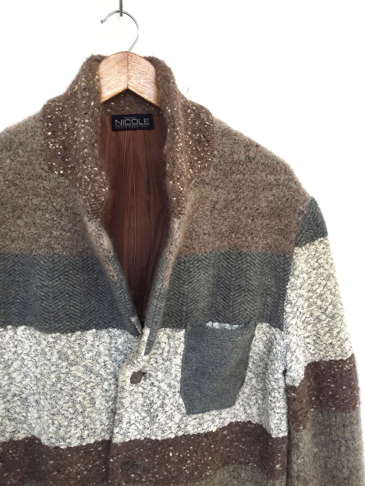 Designer × Japanese Brand [ LAST DROP ! ] Madam Nicole Yukio Kobayaski Multicolor Patchwork Wool Oversized Warm Coat Jacket Size US L / EU 52-54 / 3 - 2 Thumbnail