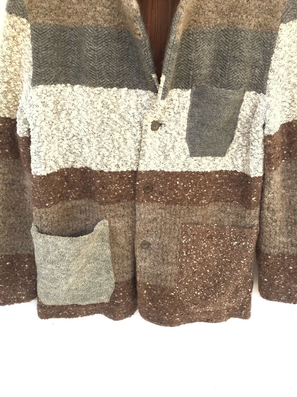 Designer × Japanese Brand [ LAST DROP ! ] Madam Nicole Yukio Kobayaski Multicolor Patchwork Wool Oversized Warm Coat Jacket Size US L / EU 52-54 / 3 - 3 Thumbnail