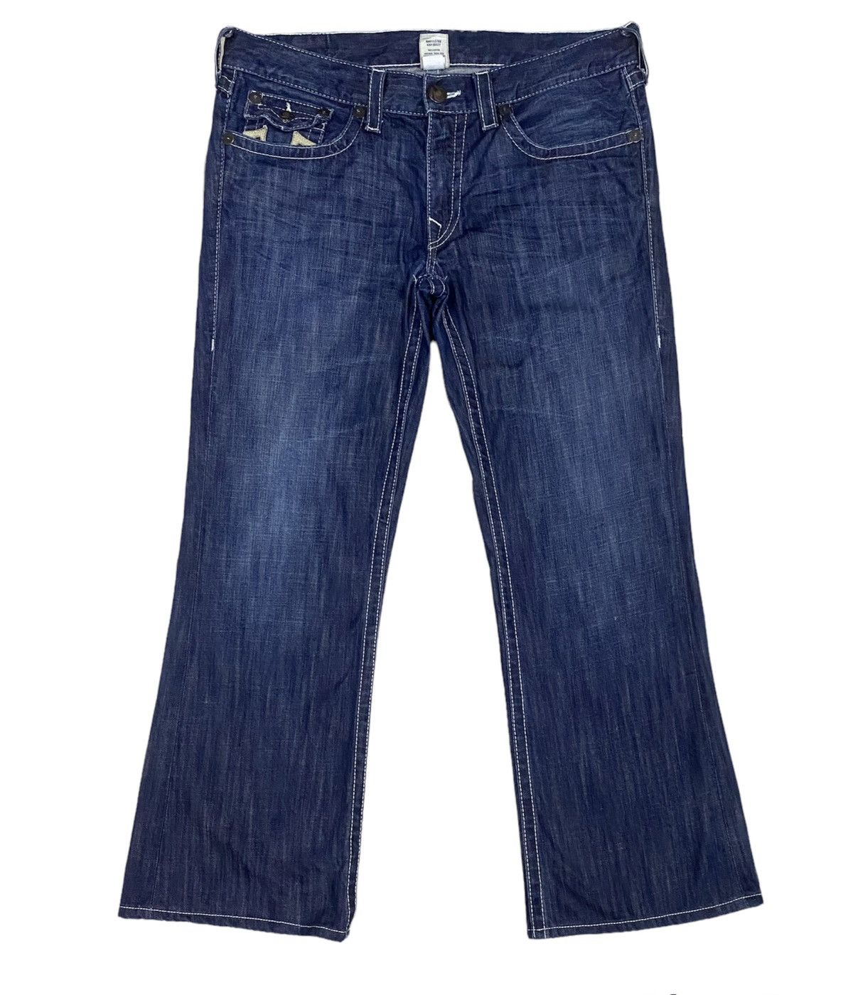 True Religion TRUE RELIGION Leather Logo x Bootcut Cutting Jeans Denim Size US 40 / EU 56 - 2 Thumbnail