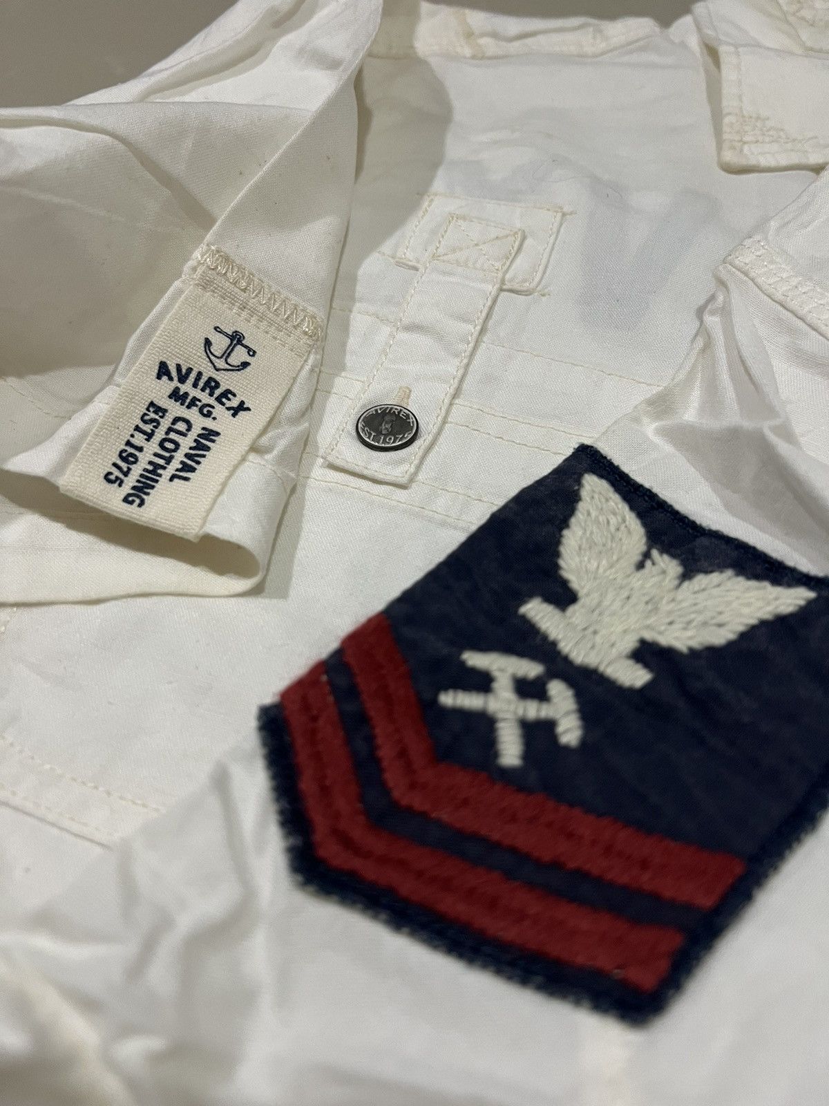 Avirex VERY RARE VINTAGE SHIRT BUTTON UP AVIREX US NAVY SEABEES Size US L / EU 52-54 / 3 - 4 Thumbnail