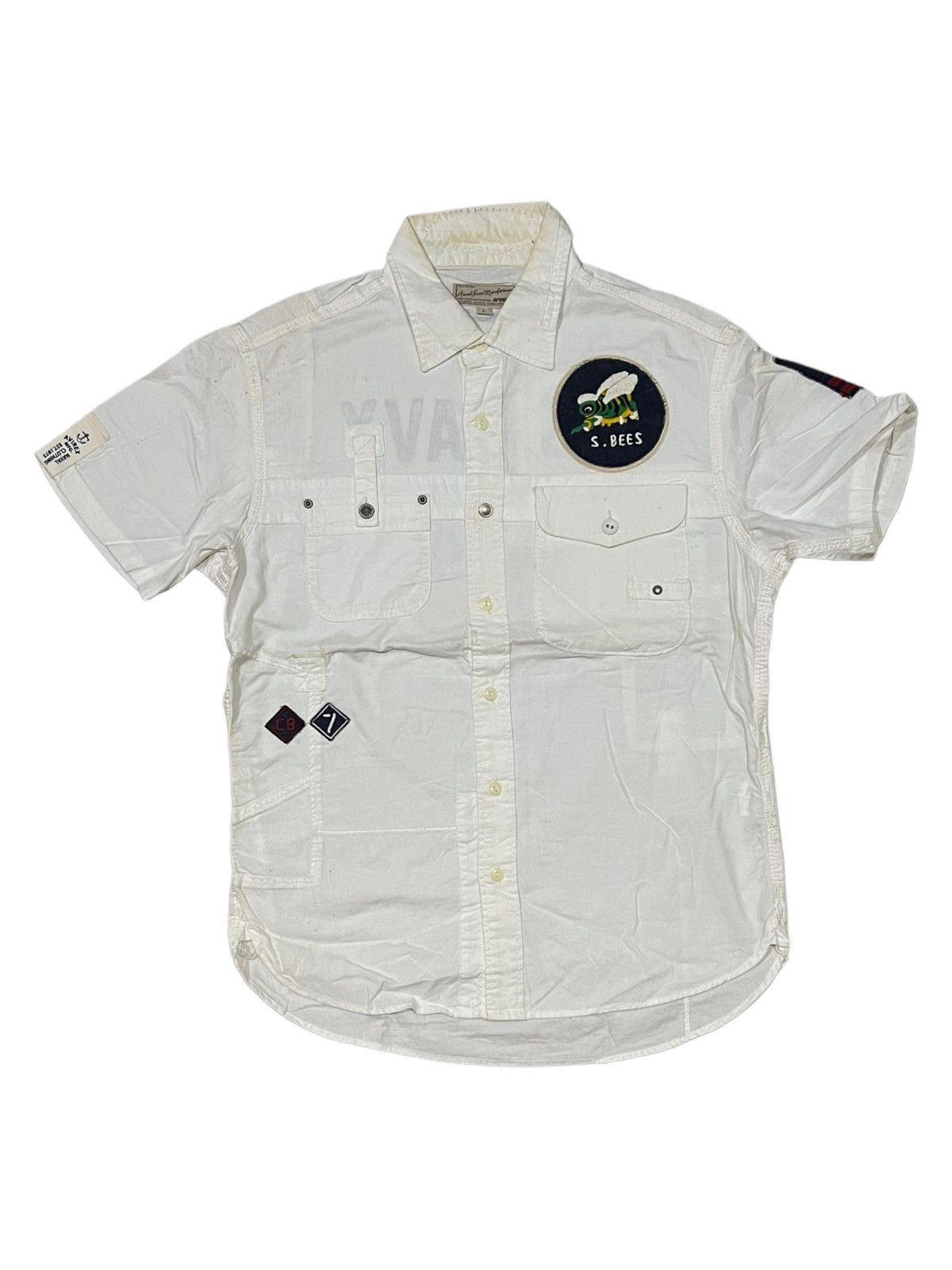 Avirex VERY RARE VINTAGE SHIRT BUTTON UP AVIREX US NAVY SEABEES Size US L / EU 52-54 / 3 - 1 Thumbnail