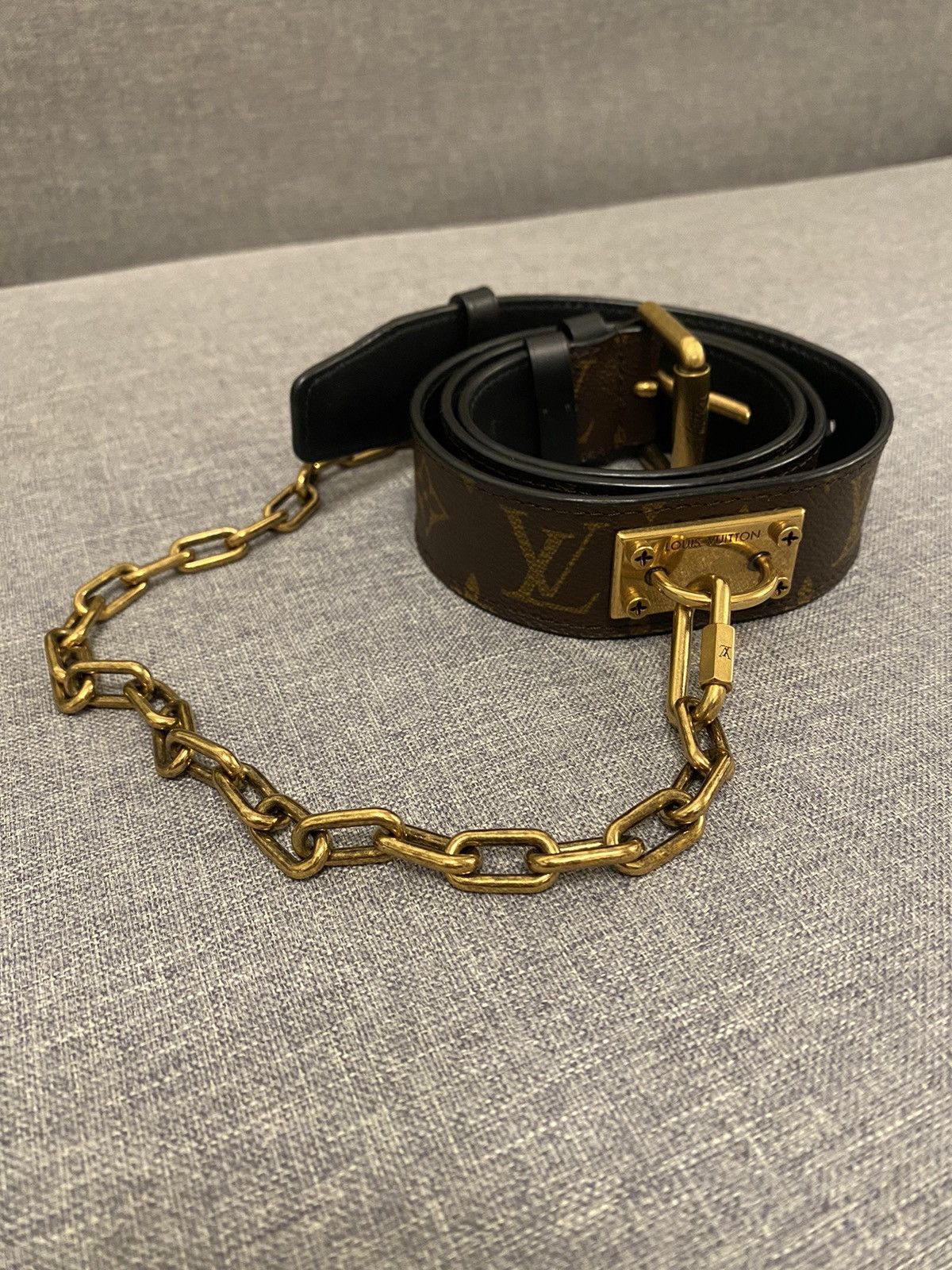 Louis Vuitton Louis Vuitton brown monogram signature chain belt 85 Size 32 - 2 Thumbnail