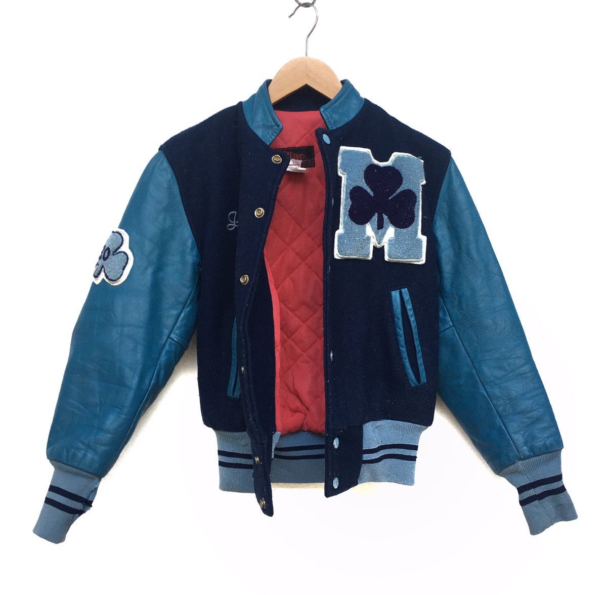 Vintage × Wilsons Leather Vintage WILSONS Varsity Leather Bomber Jacket Size US XS / EU 42 / 0 - 4 Thumbnail