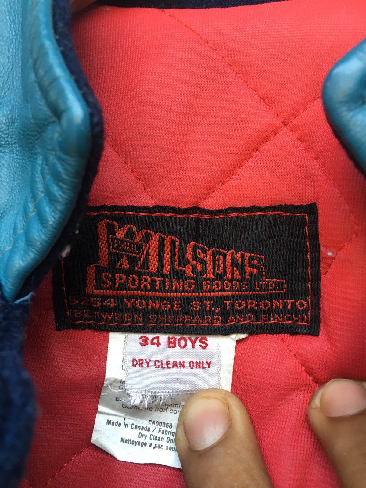 Vintage × Wilsons Leather Vintage WILSONS Varsity Leather Bomber Jacket Size US XS / EU 42 / 0 - 6 Thumbnail