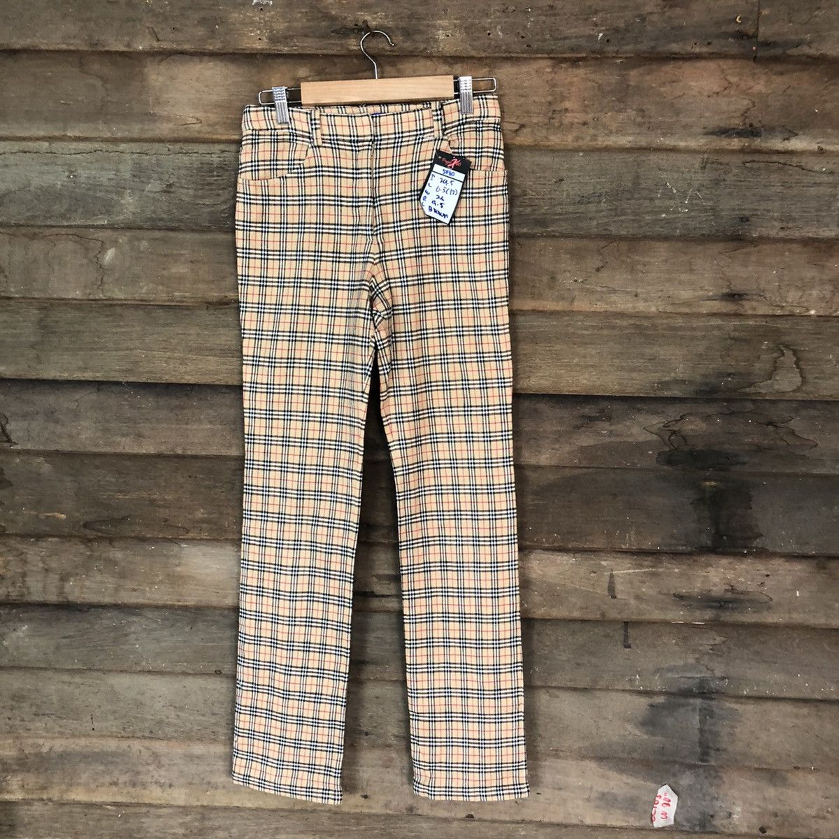 image of Burberry Nova Check Checkered Brown Casual Pants 5080, Women's (Size 26)