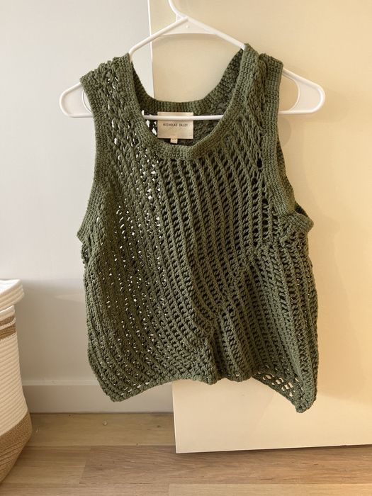 Nicholas Daley Olive green knitted tank never worn XS 100% cotton