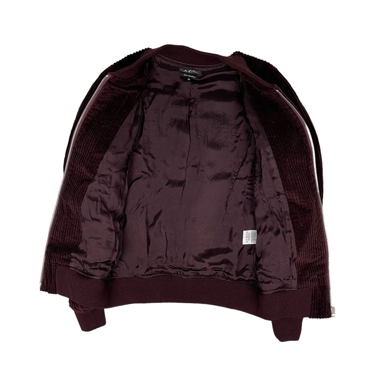 A.P.C. × Vintage A.P.C. Velour Bomber Jacket RARE Item with RIRI Zipper Size US XS / EU 42 / 0 - 5 Thumbnail