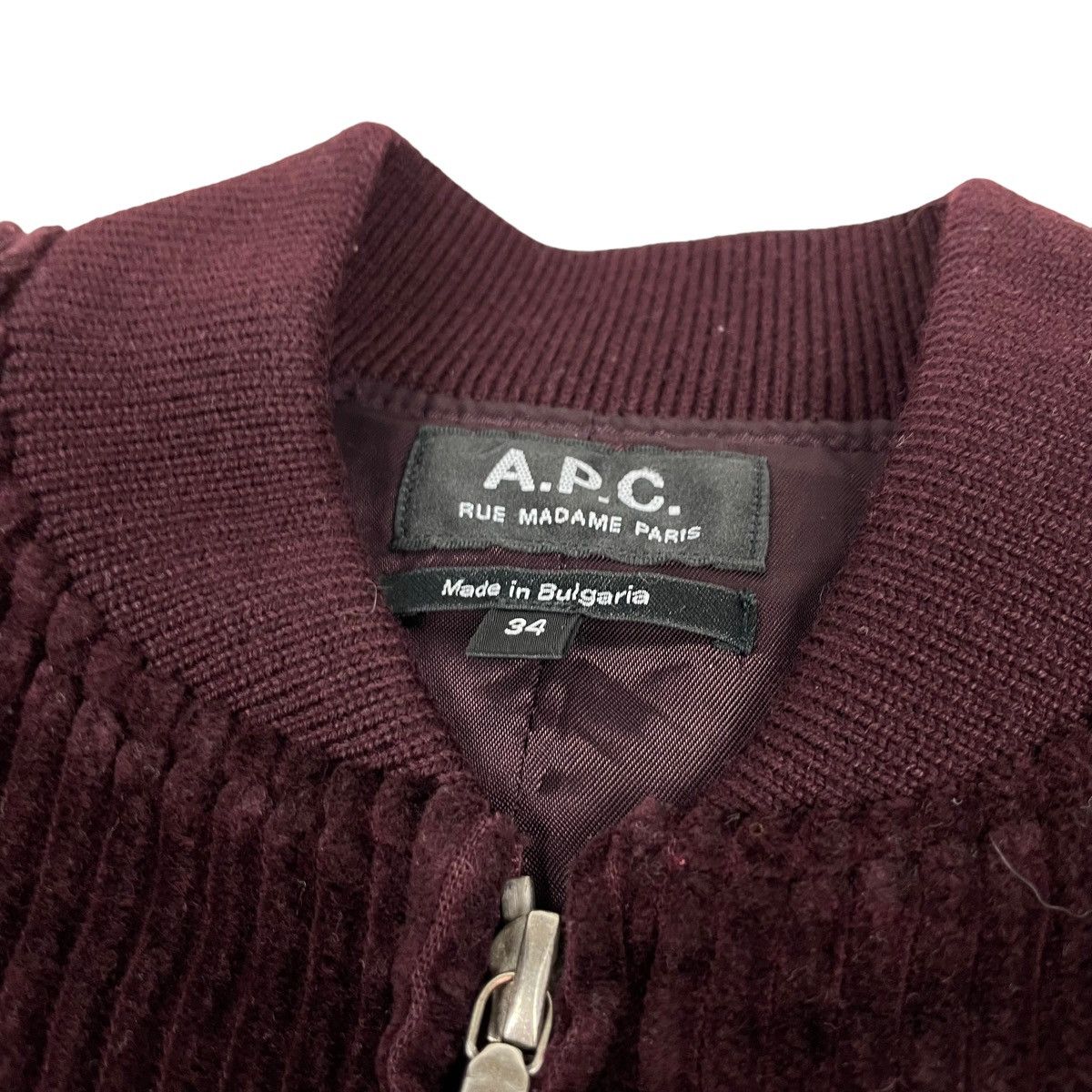 A.P.C. × Vintage A.P.C. Velour Bomber Jacket RARE Item with RIRI Zipper Size US XS / EU 42 / 0 - 4 Thumbnail