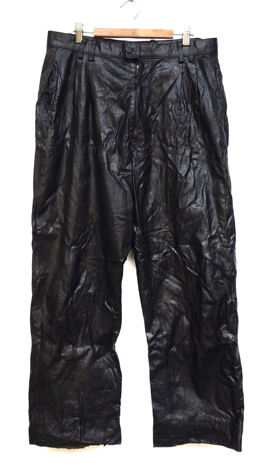 Vintage Japanese Brand Wind Armor Leather Casual Pants