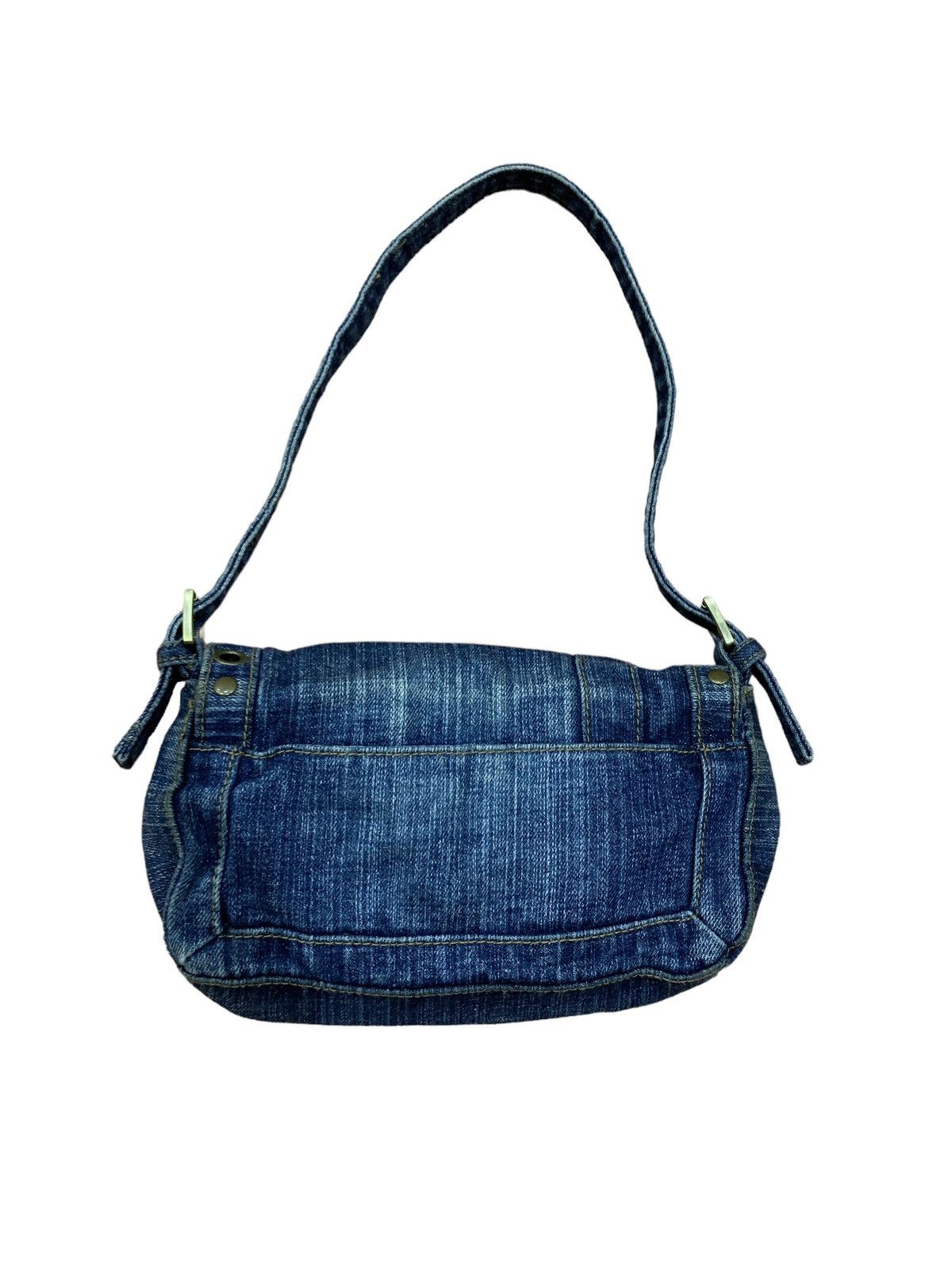 Handmade VINTAGE DENIM HANDMADE SADDLE STYLE HANDBAG Size ONE SIZE - 2 Thumbnail