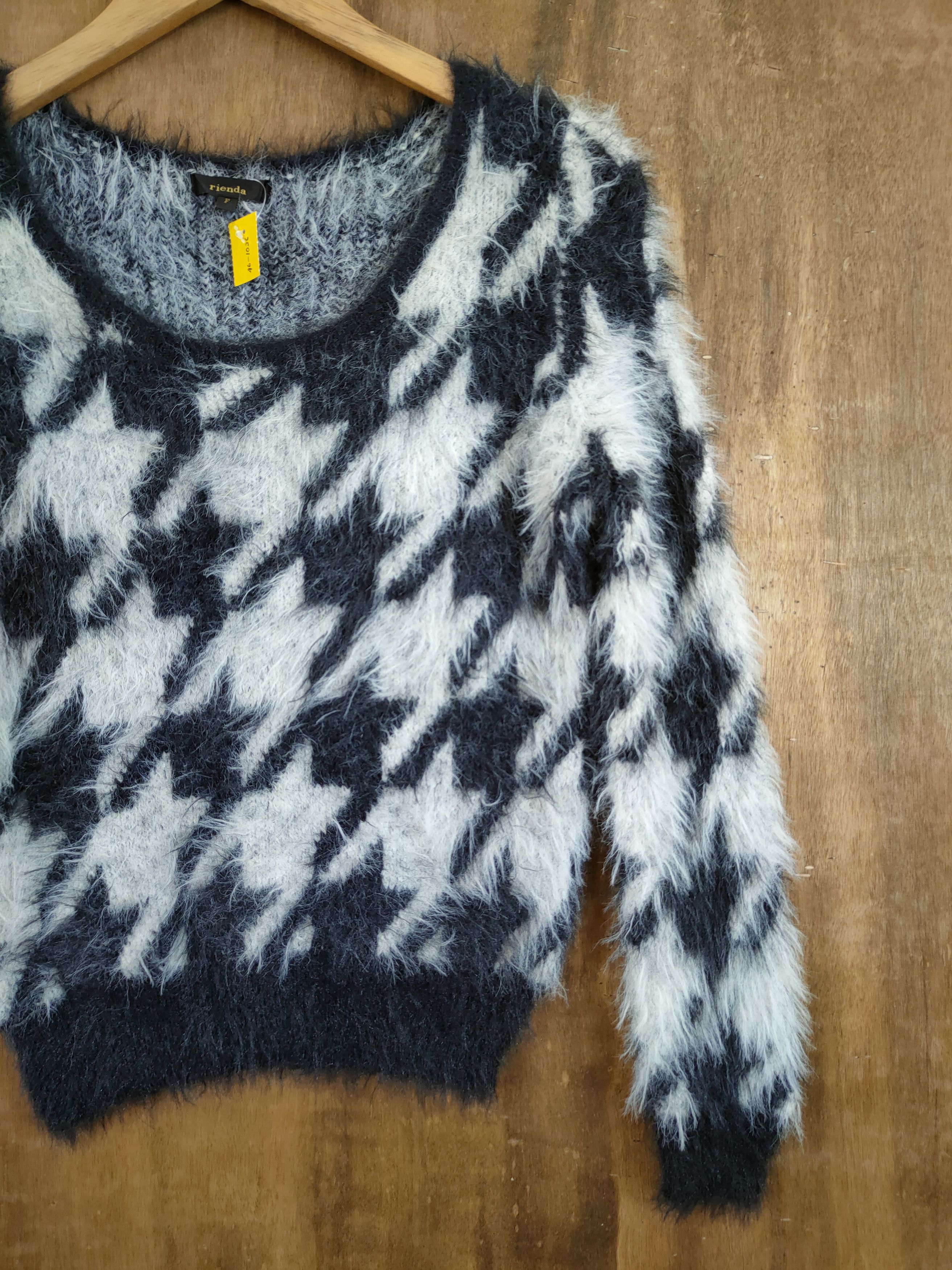 Homespun Knitwear D Rienda art mohair fur shag shaggy knitwear #46-1026 Size S / US 4 / IT 40 - 3 Thumbnail
