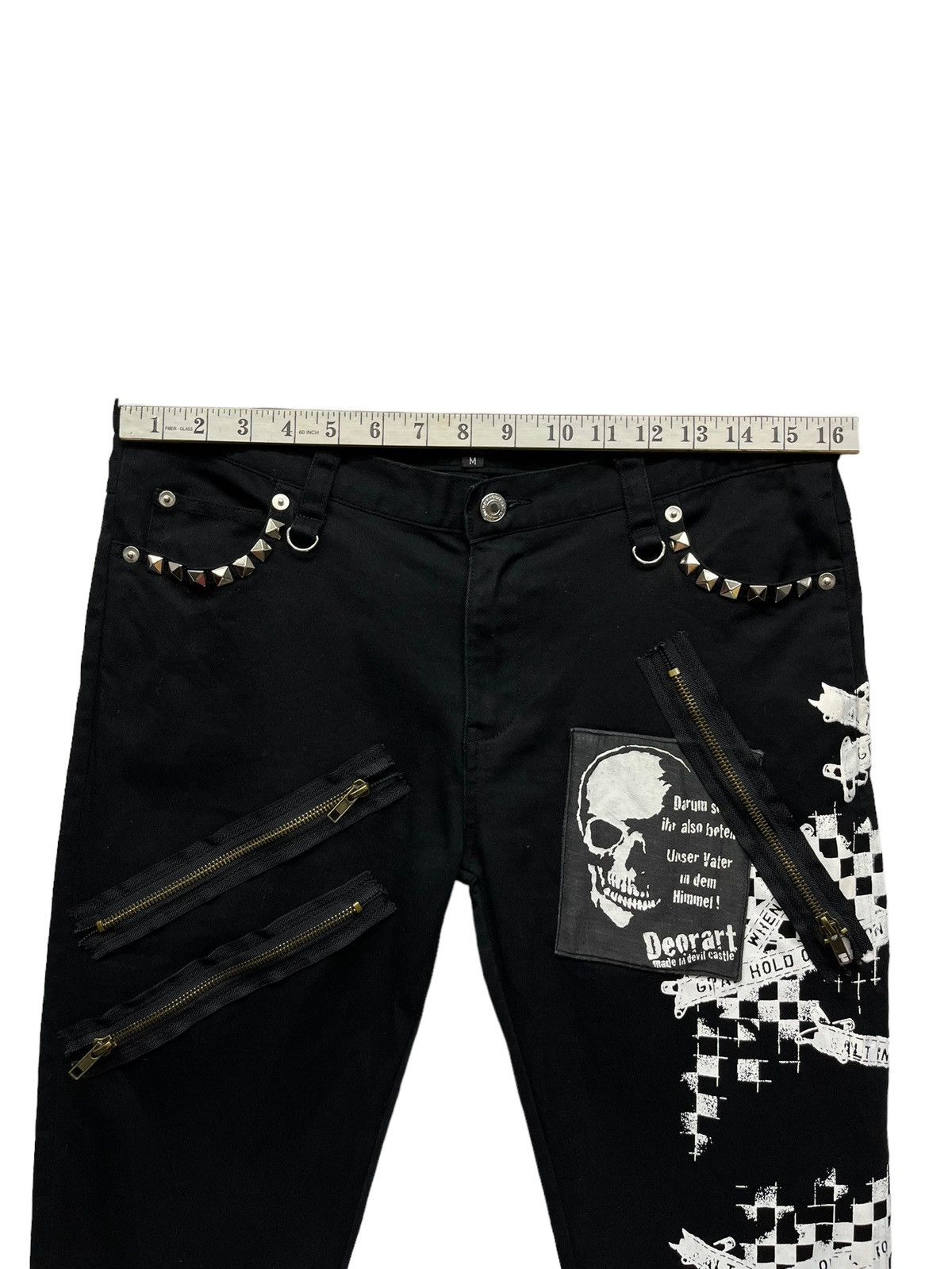 Japanese Brand 💀DEORART MADE IN DEVIL CASTLE PUNK Skull Bondage Skinny Size US 31 - 11 Thumbnail