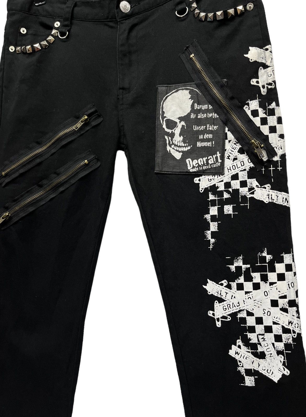 Japanese Brand 💀DEORART MADE IN DEVIL CASTLE PUNK Skull Bondage Skinny Size US 31 - 2 Thumbnail