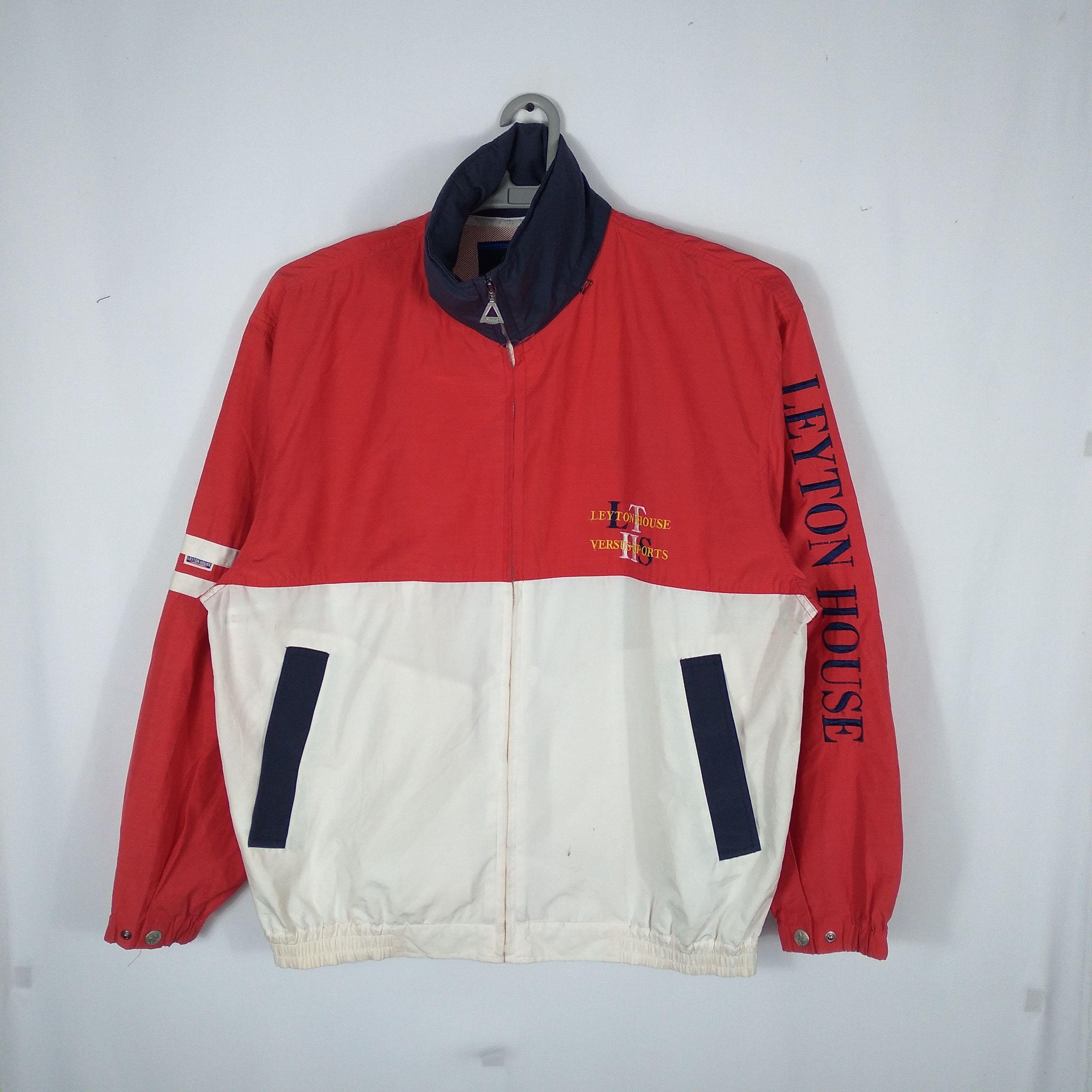 Japanese Brand × Vintage Vintage Leyton House Embroidery Big Spellout Zipper Jacket Size US XL / EU 56 / 4 - 1 Thumbnail