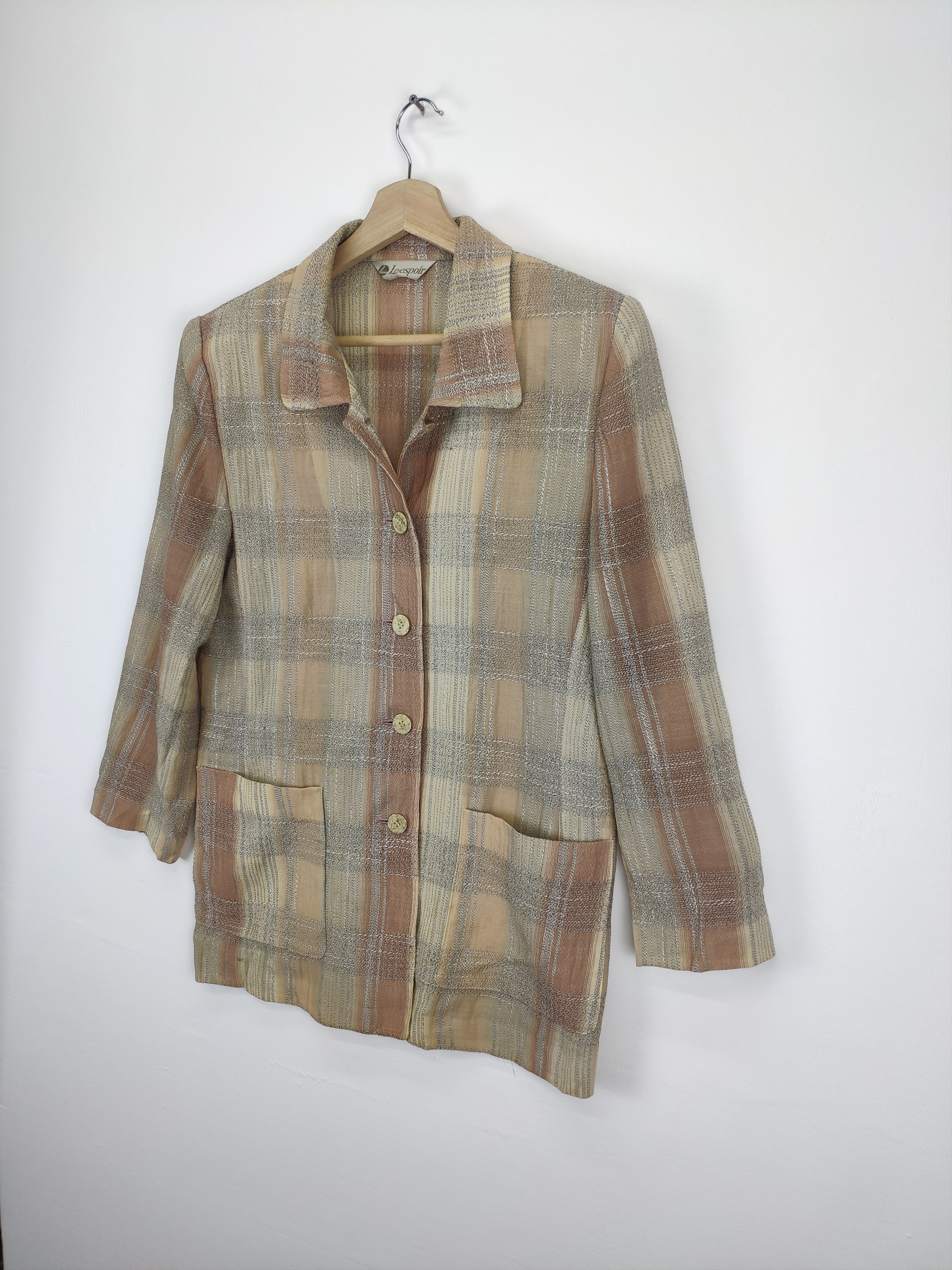 Japanese Brand × Vintage Vintage Wool Plaid Button Up Leespoir Size M / US 6-8 / IT 42-44 - 2 Thumbnail