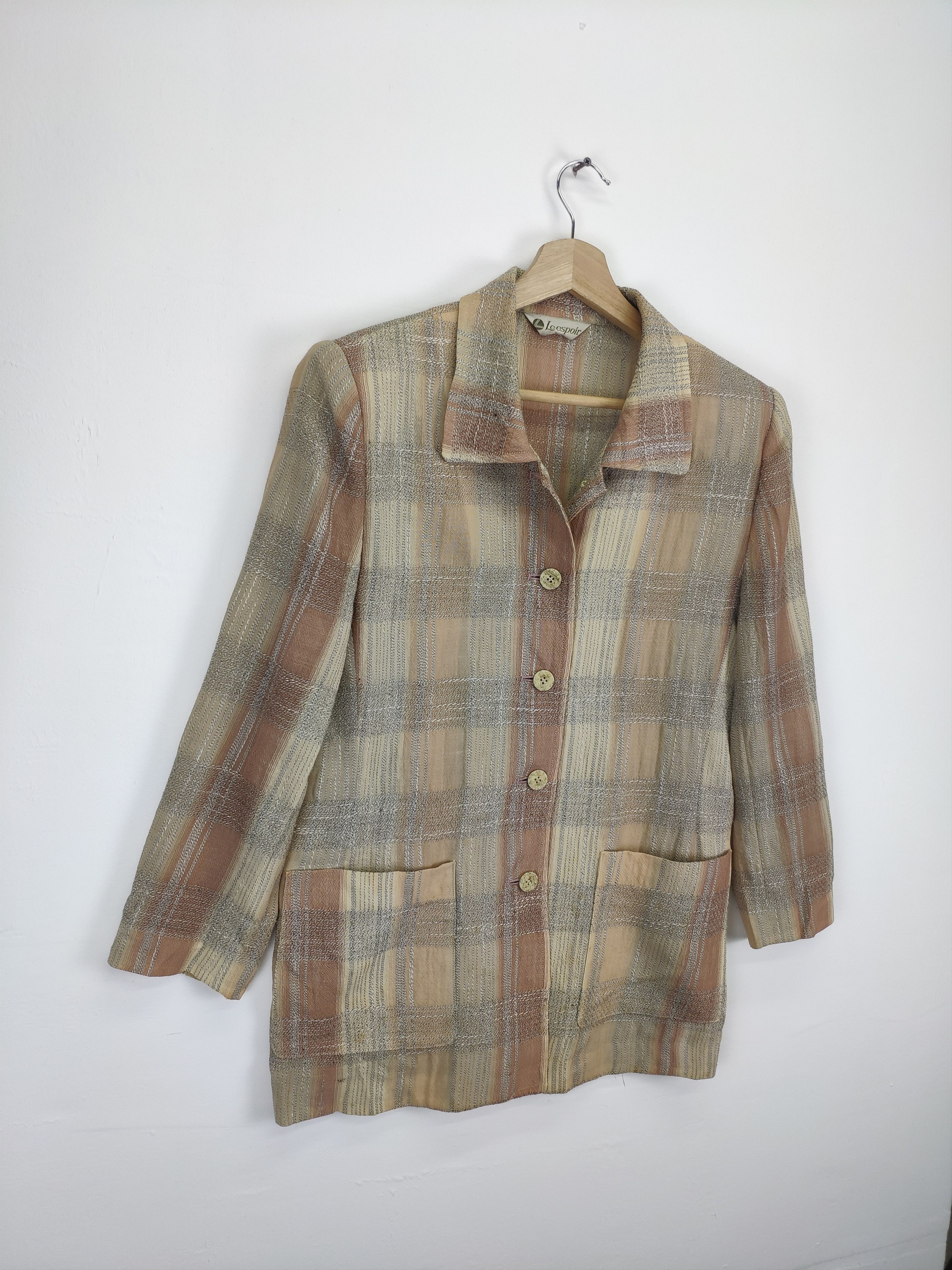 Japanese Brand × Vintage Vintage Wool Plaid Button Up Leespoir Size M / US 6-8 / IT 42-44 - 3 Thumbnail