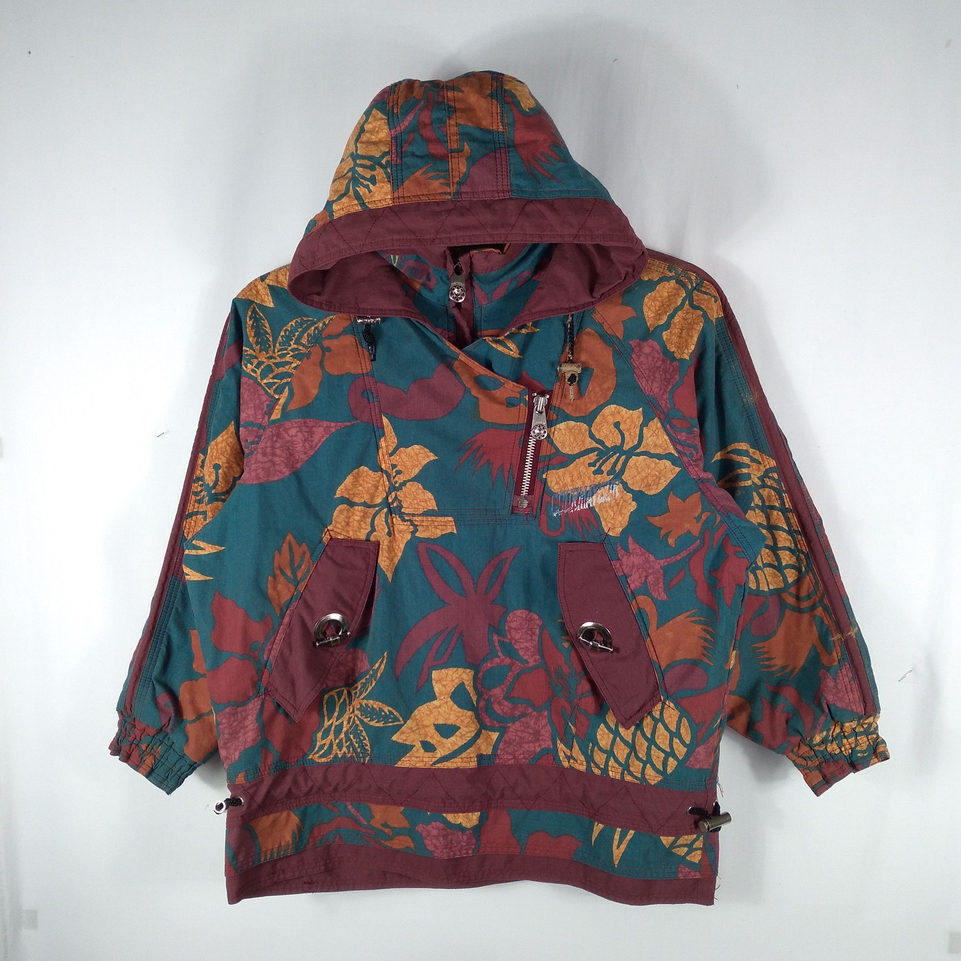 Japanese Brand Vintage Courmayeur Art Flower Hoodie Winter Ski Jacket Size US L / EU 52-54 / 3 - 1 Thumbnail