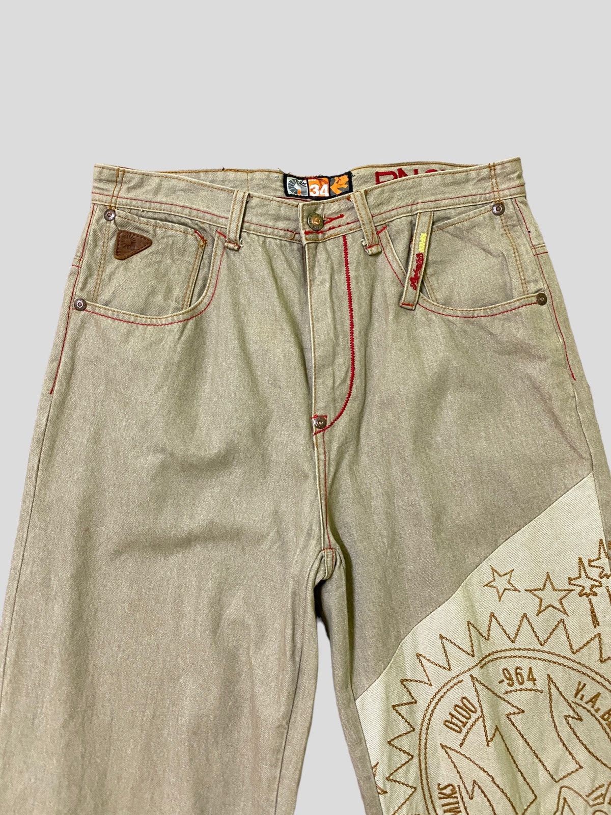 Akademiks × Vintage Vintage AKADEMIKS Baggy Embroidered Jnco Style Denim Jeans Size US 31 - 3 Thumbnail