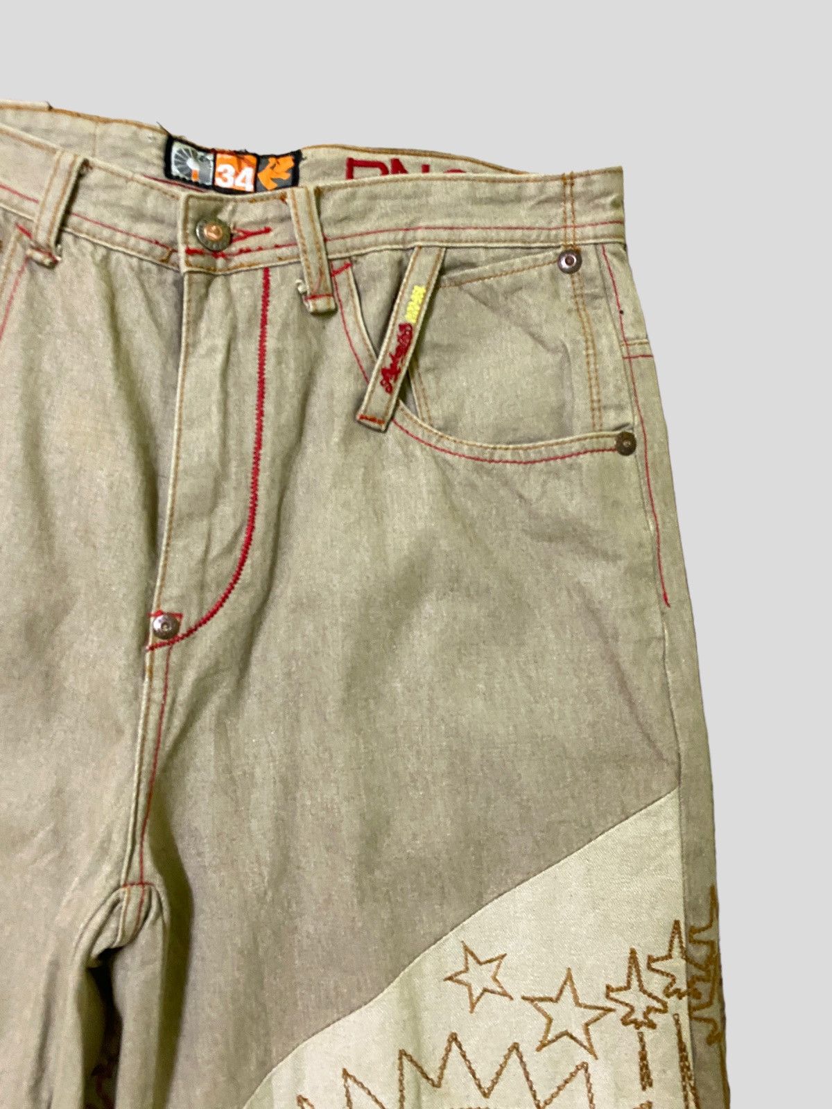 Akademiks × Vintage Vintage AKADEMIKS Baggy Embroidered Jnco Style Denim Jeans Size US 31 - 5 Thumbnail