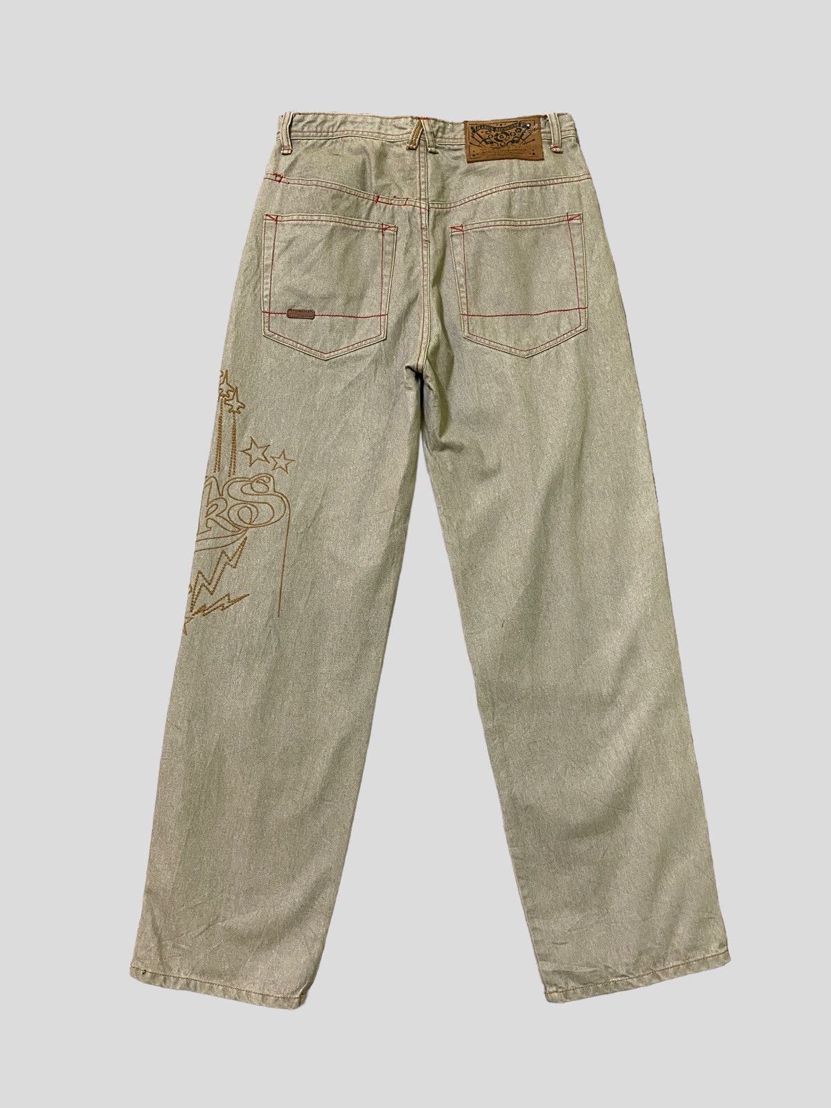 Akademiks × Vintage Vintage AKADEMIKS Baggy Embroidered Jnco Style Denim Jeans Size US 31 - 2 Thumbnail