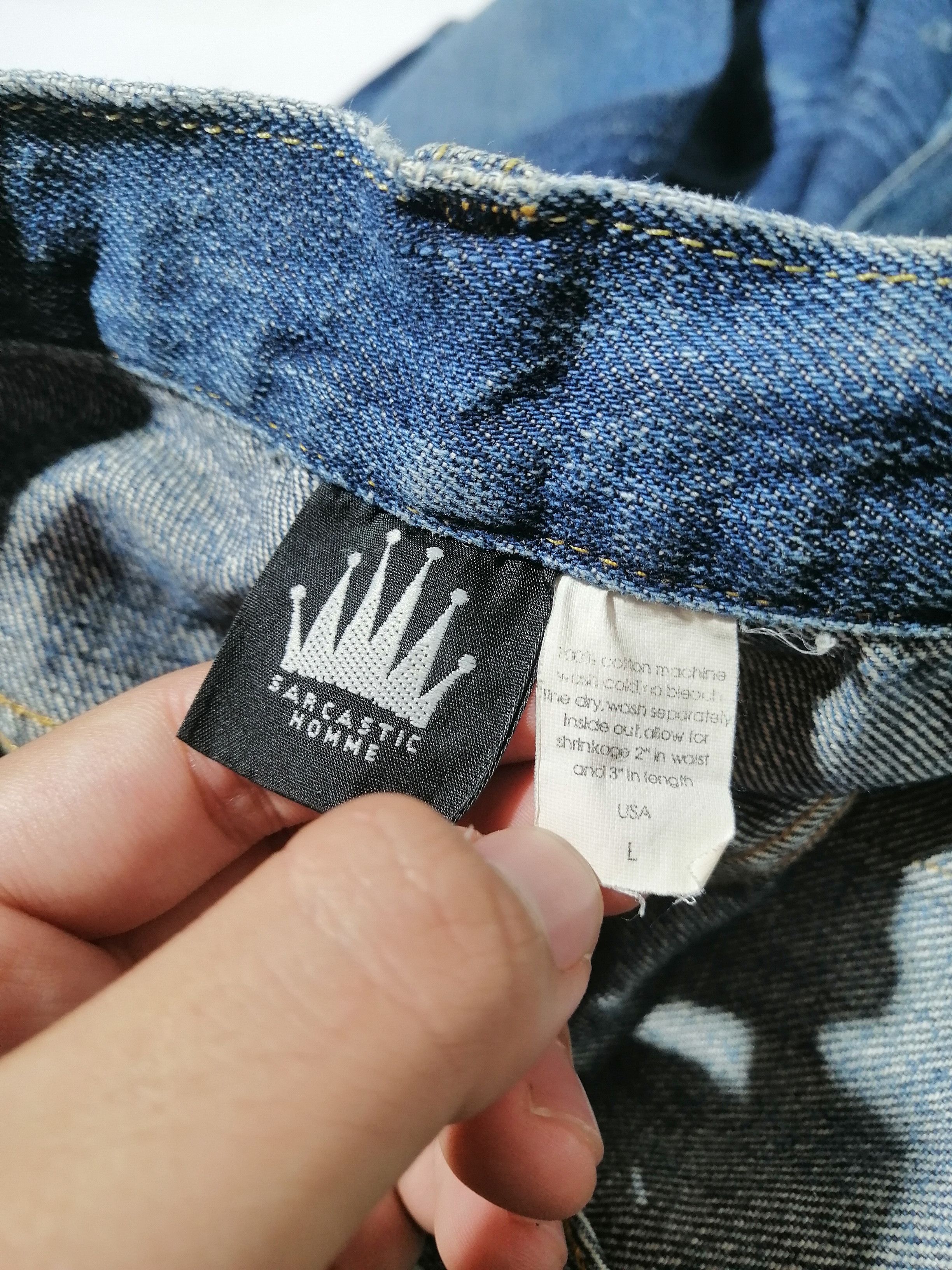 Japanese Brand Sarcastic Homme Fly Button Selvedge Distressed Denim Jeans Size US 32 / EU 48 - 5 Thumbnail