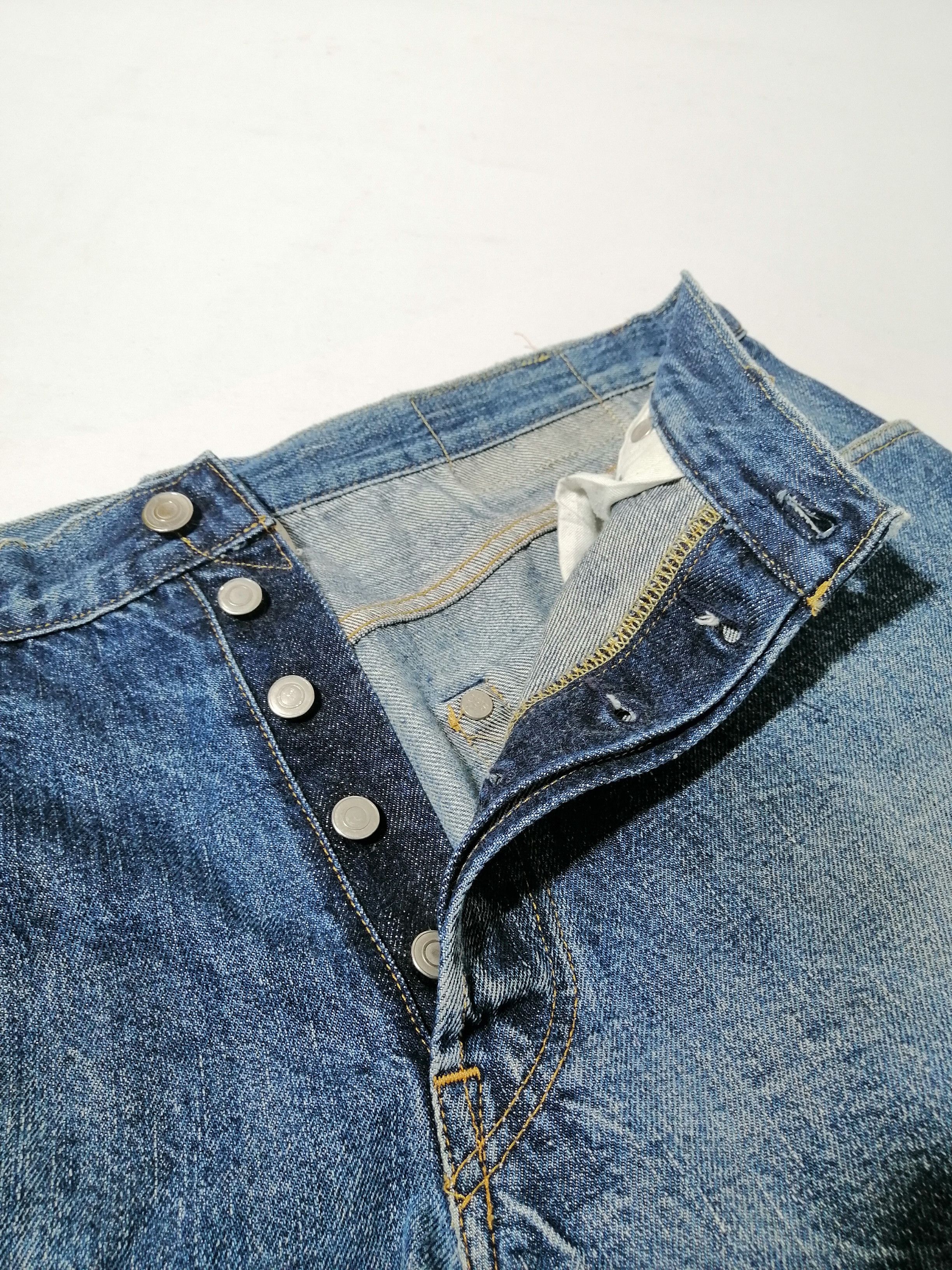 Japanese Brand Sarcastic Homme Fly Button Selvedge Distressed Denim Jeans Size US 32 / EU 48 - 3 Thumbnail