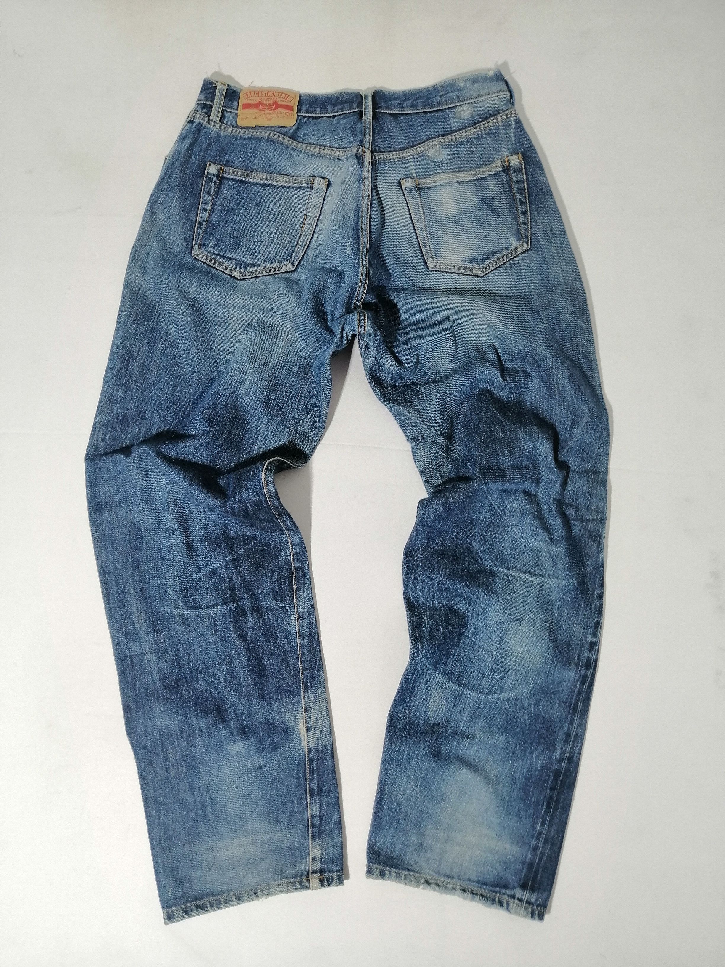 Japanese Brand Sarcastic Homme Fly Button Selvedge Distressed Denim Jeans Size US 32 / EU 48 - 2 Thumbnail