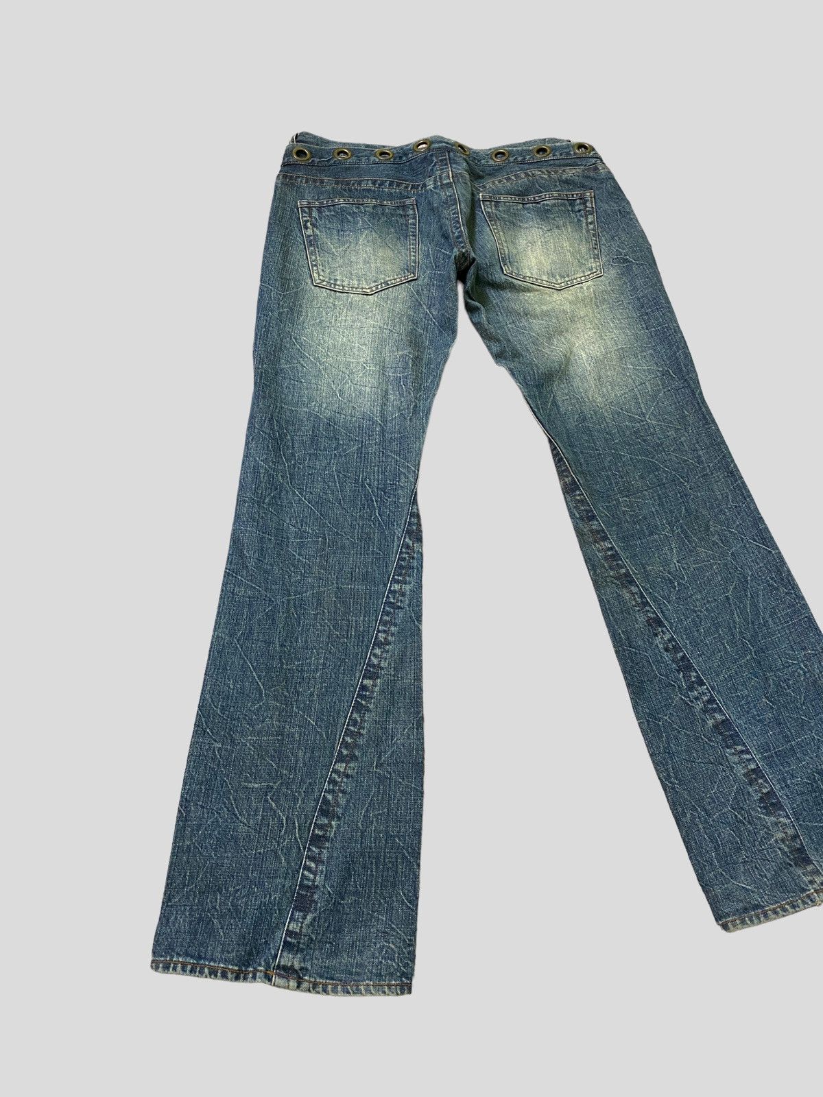 Japanese Brand × Vintage Flared Double Waist ROOT THREE Acid Wash Boot Cut Denim Size US 32 / EU 48 - 2 Thumbnail