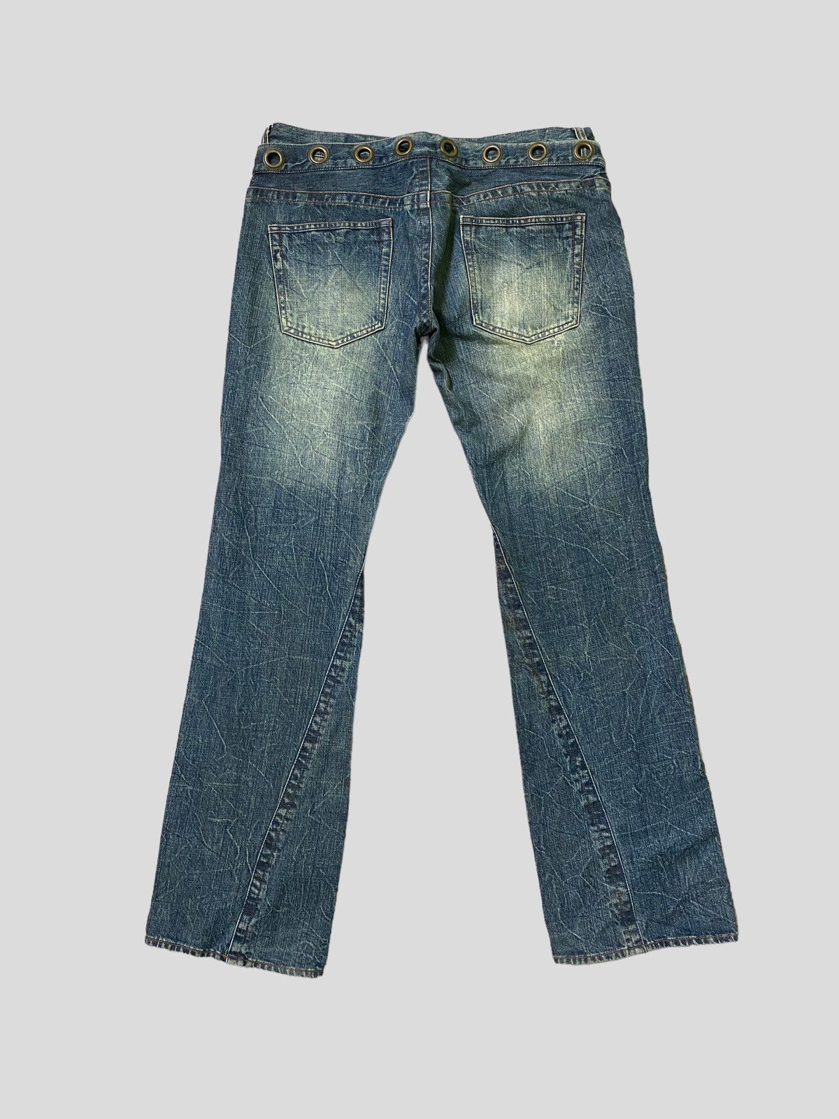 Japanese Brand × Vintage Flared Double Waist ROOT THREE Acid Wash Boot Cut Denim Size US 32 / EU 48 - 4 Thumbnail