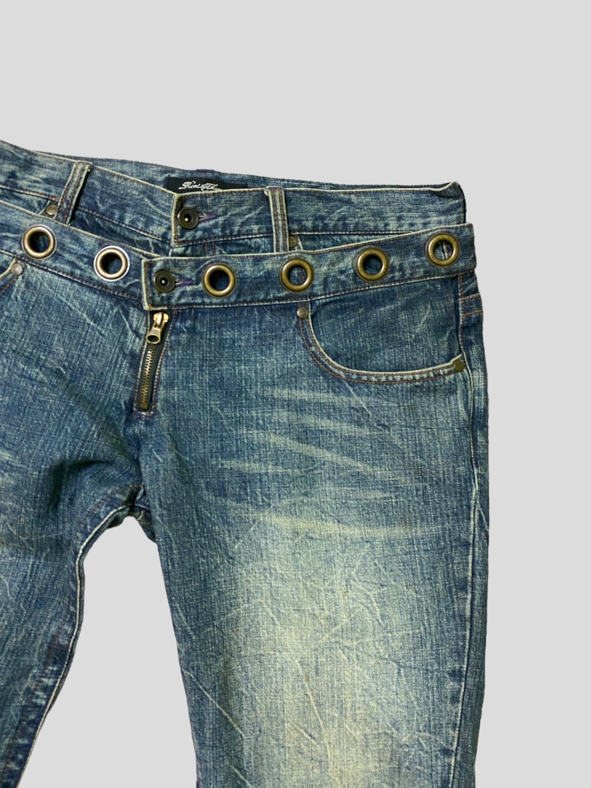Japanese Brand × Vintage Flared Double Waist ROOT THREE Acid Wash Boot Cut Denim Size US 32 / EU 48 - 7 Thumbnail