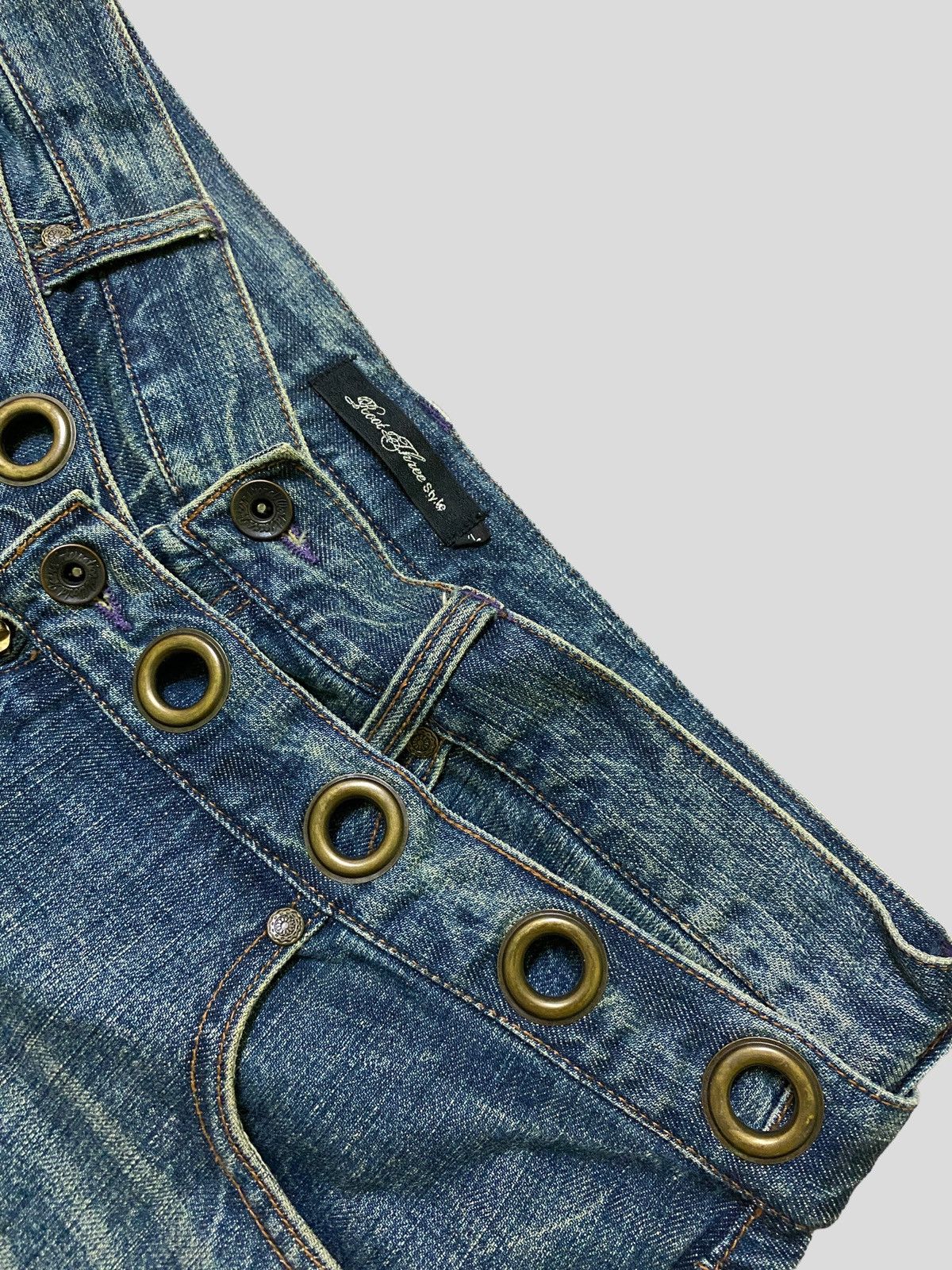 Japanese Brand × Vintage Flared Double Waist ROOT THREE Acid Wash Boot Cut Denim Size US 32 / EU 48 - 10 Thumbnail