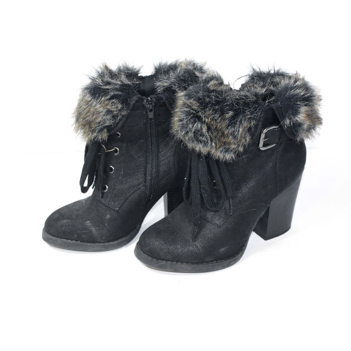 Combat Boots Faux Fur Combat High Heels | Grailed