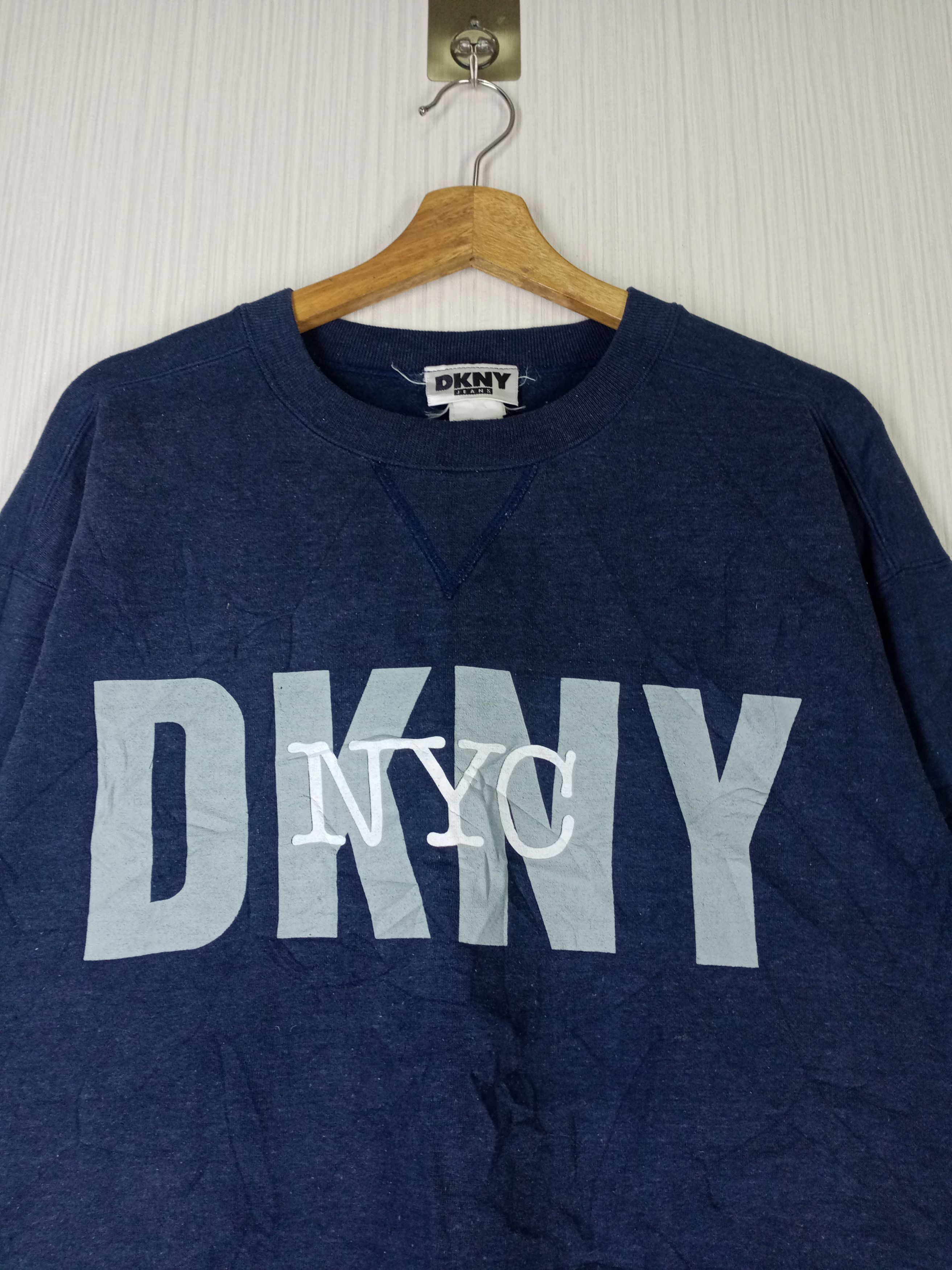 DKNY RARE VINTAGE 90'S DKNY JEANS BIG LOGO SWEATSHIRT Size US L / EU 52-54 / 3 - 2 Thumbnail