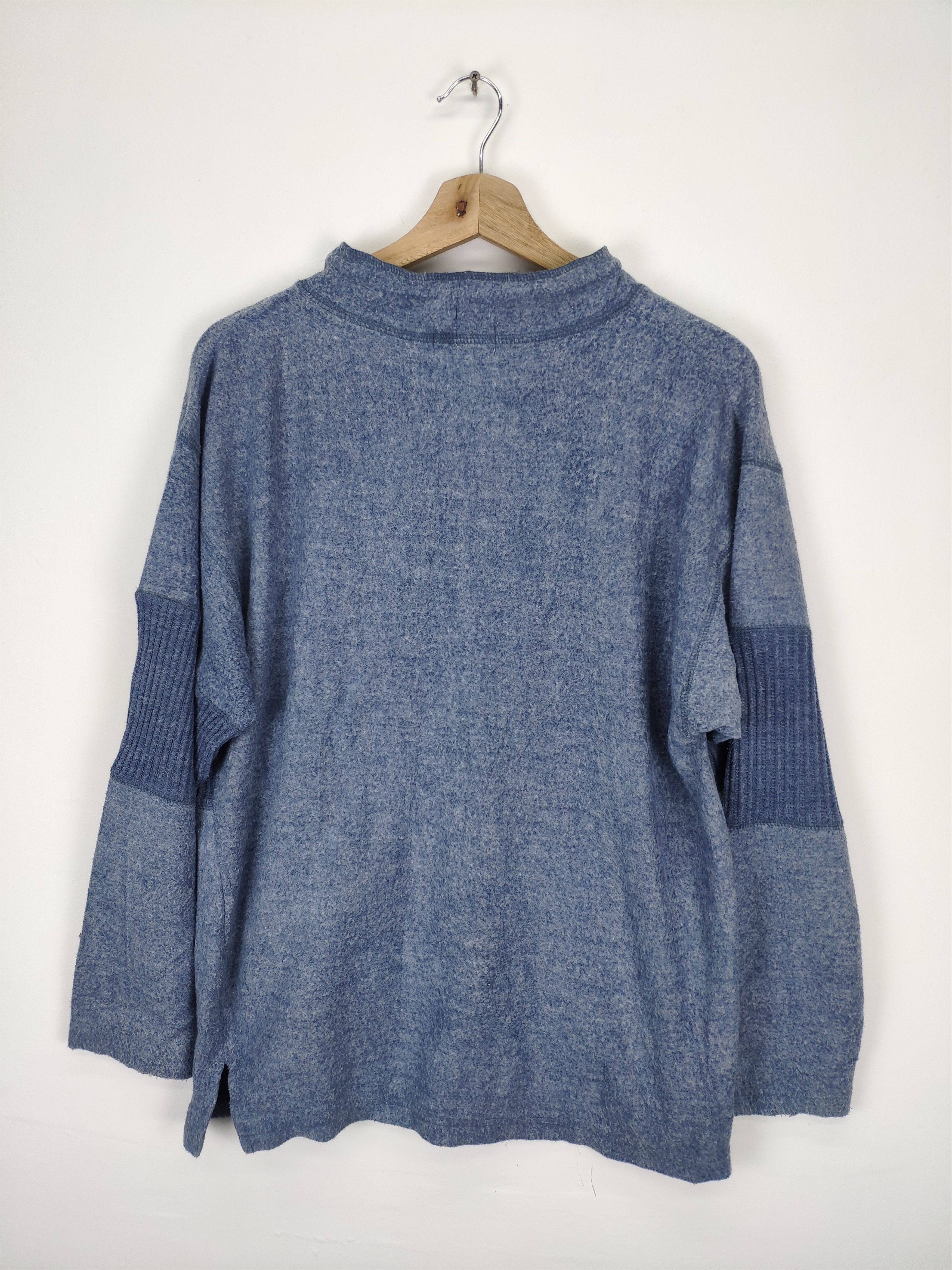 Japanese Brand Vintage Japanese Fleece Sweater Crewneck Patchwork Size US M / EU 48-50 / 2 - 12 Thumbnail